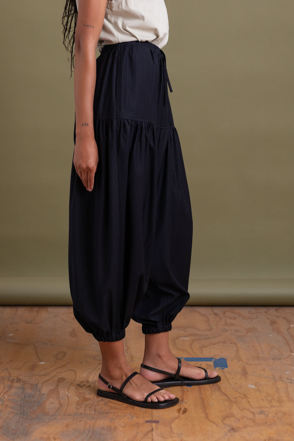 RAIN PANT IN PINSTRIPE