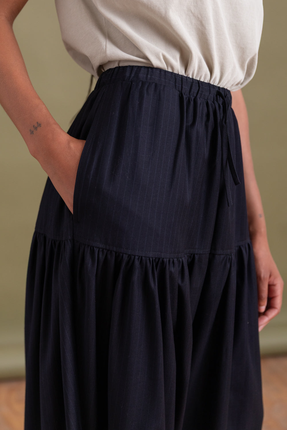 RAIN PANT IN PINSTRIPE