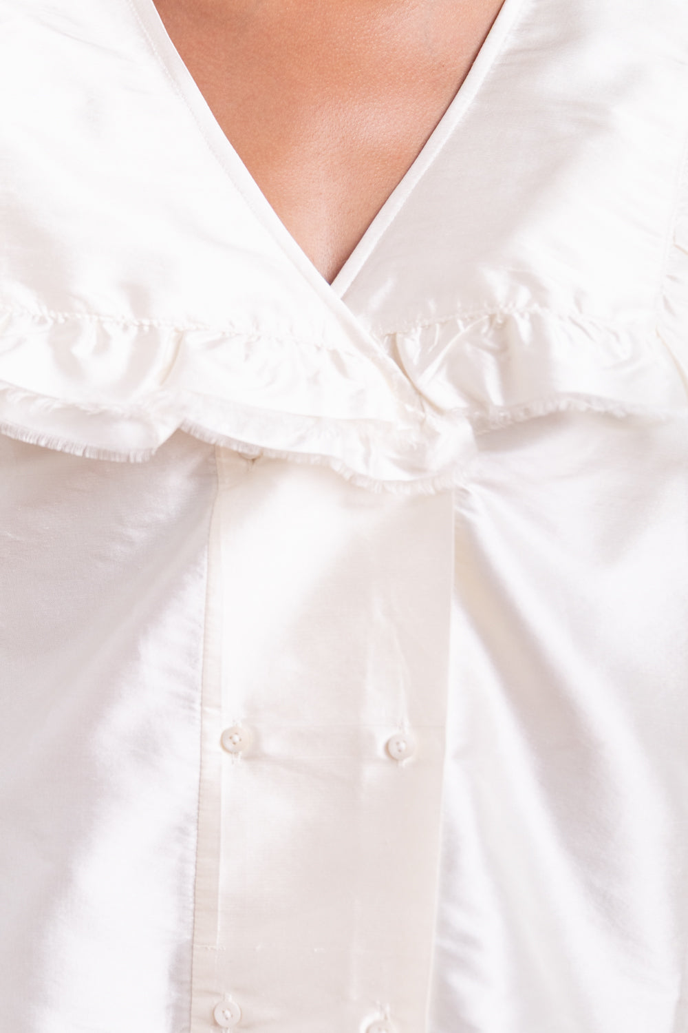 VIENNA TOP IN WHITE SILK SHANTUNG