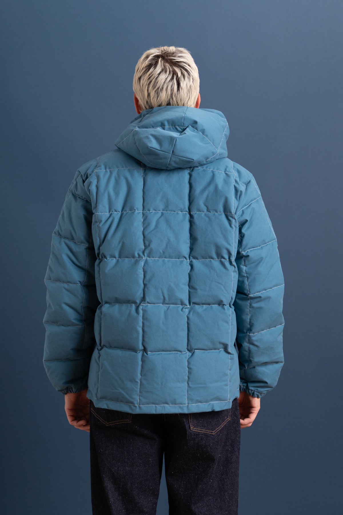 HOODED SWEATSHIRT IN ROBIN AND AMBER WAXED COTTON