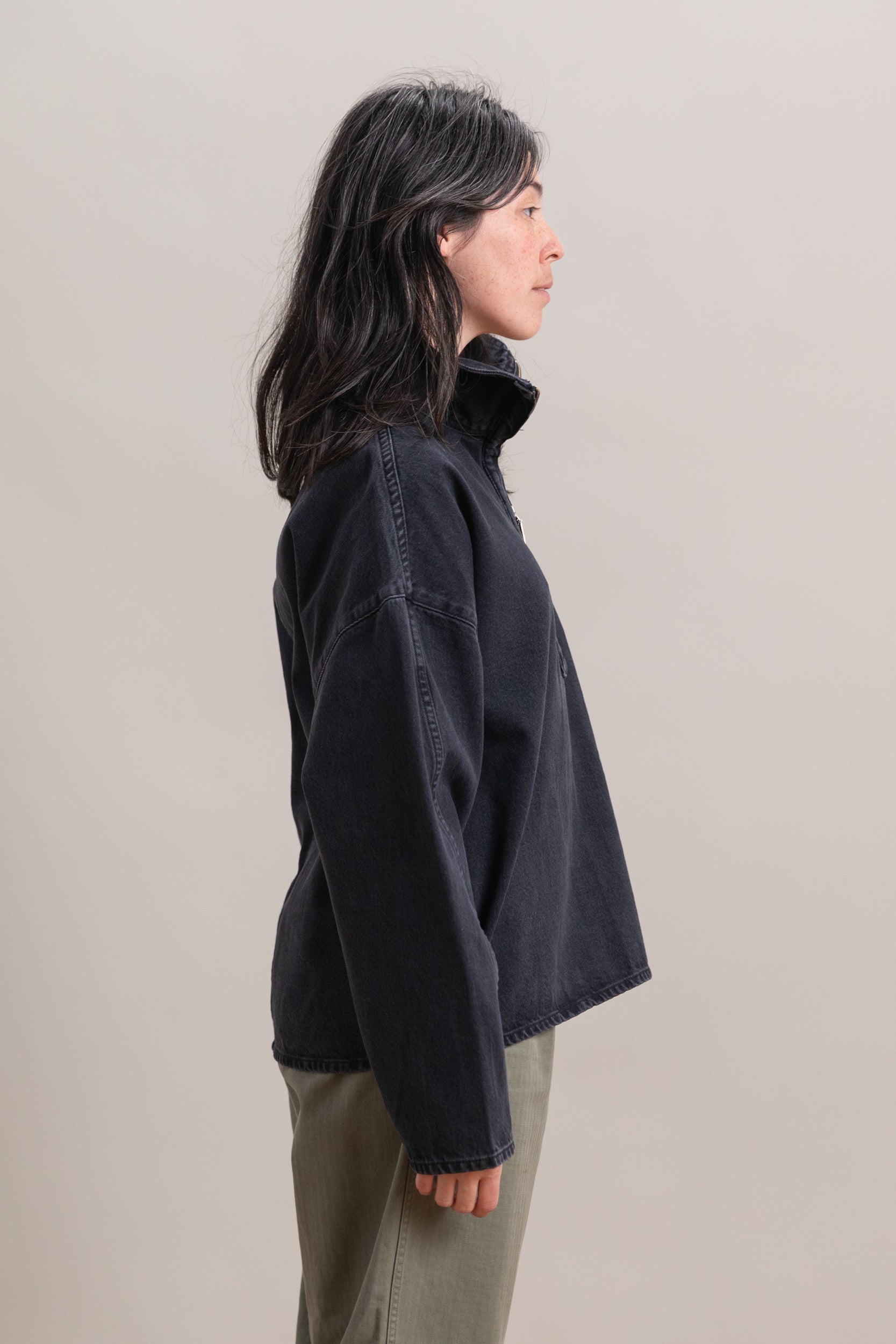 FUNNEL POPOVER IN HURRICANE DENIM