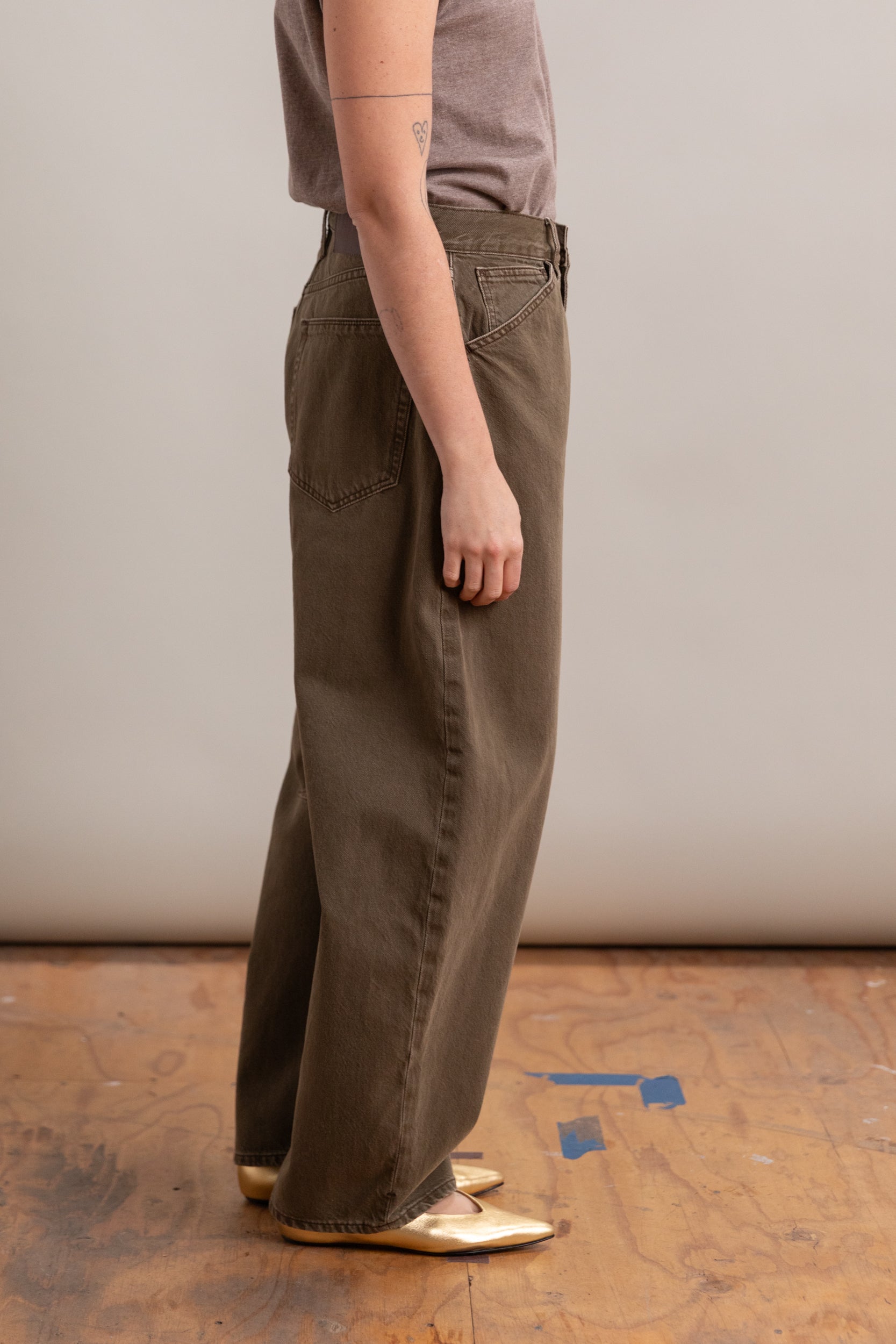 LIDO ANKLE JEANS IN DARK OLIVE DENIM