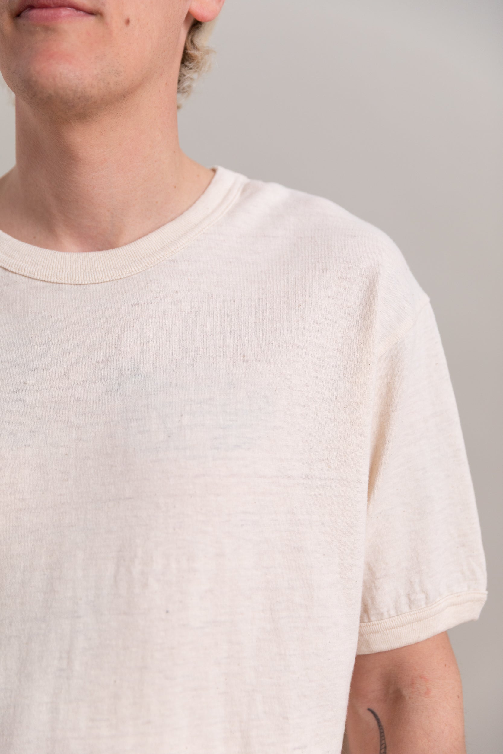 BASE TEE IN COTTON/ALPACA/WOOL JERSEY
