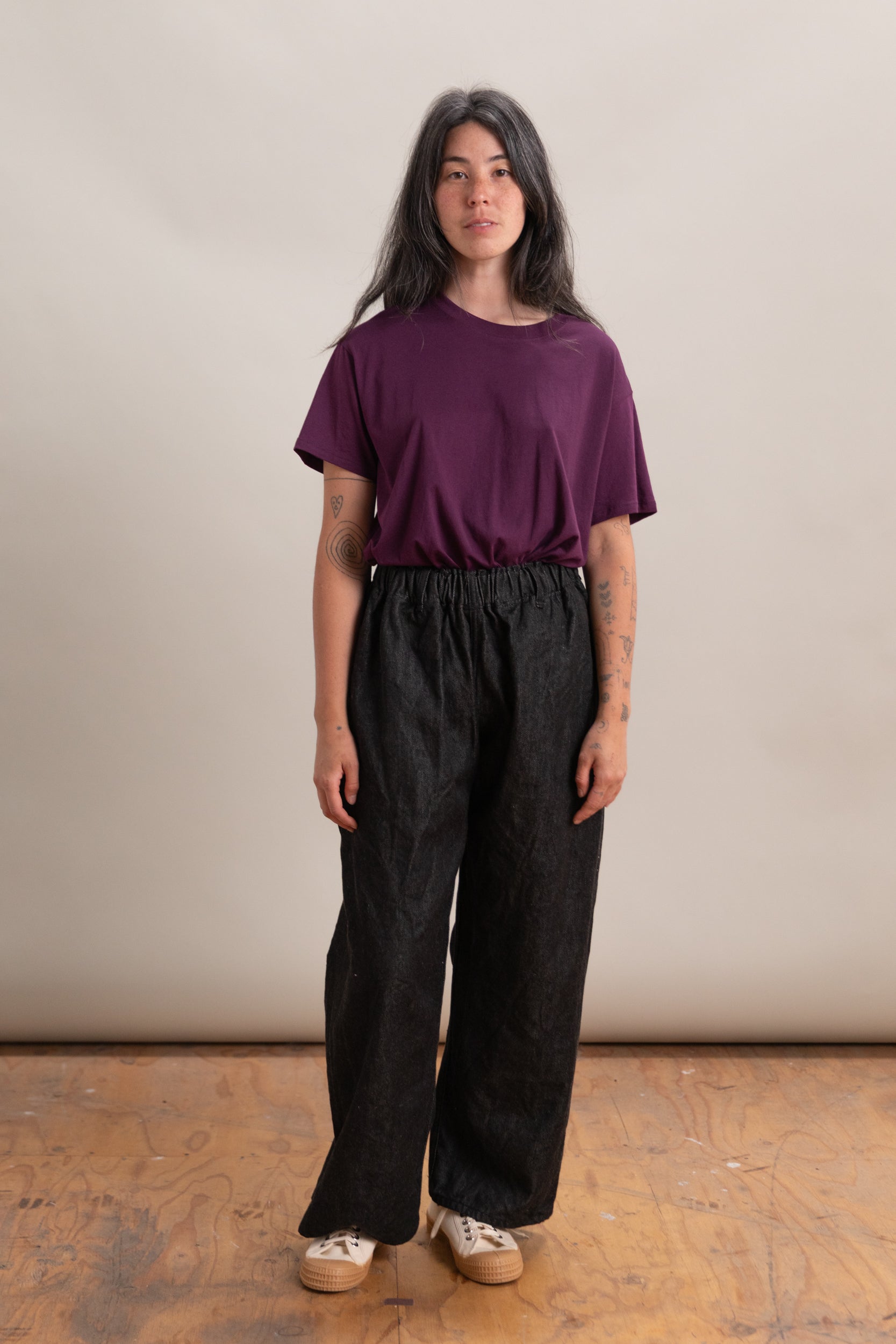 CRAWL JEAN IN BLACK WARP WOOL-CORE SELVEDGE