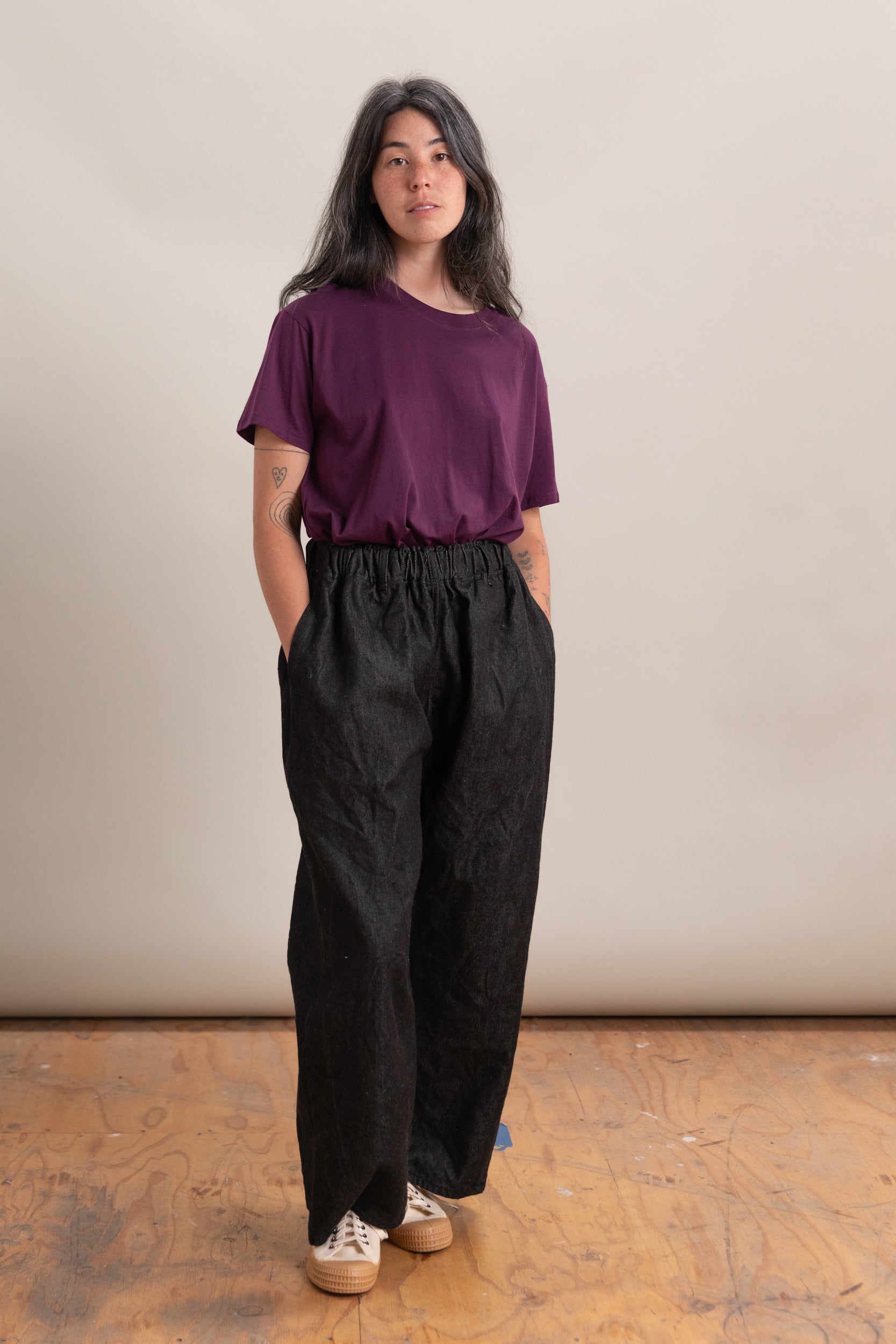 CRAWL JEAN IN BLACK WARP WOOL-CORE SELVEDGE