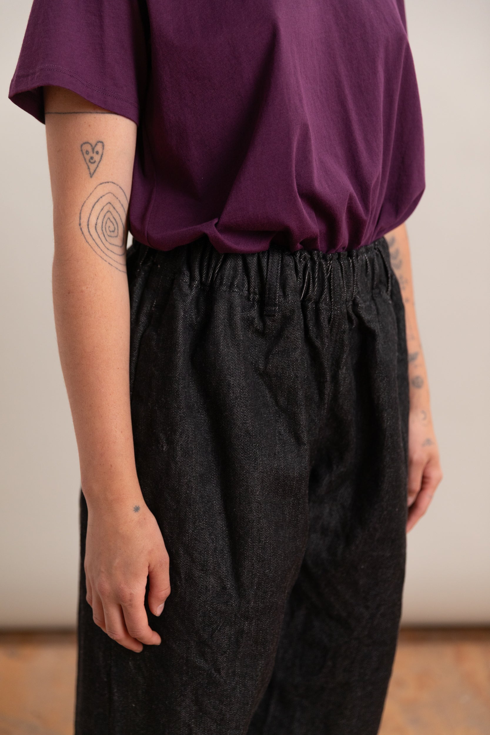 CRAWL JEAN IN BLACK WARP WOOL-CORE SELVEDGE