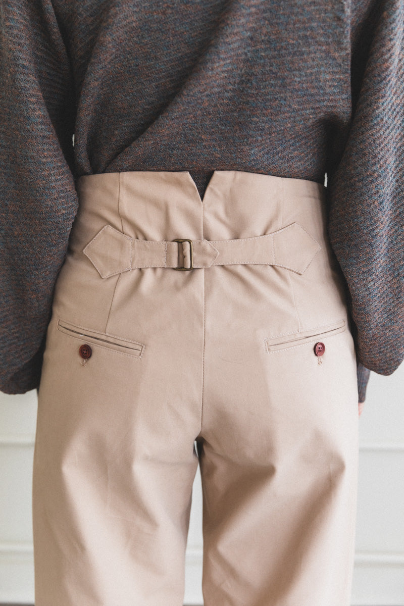 DEXTER PANT IN KHAKI COTTON TWILL