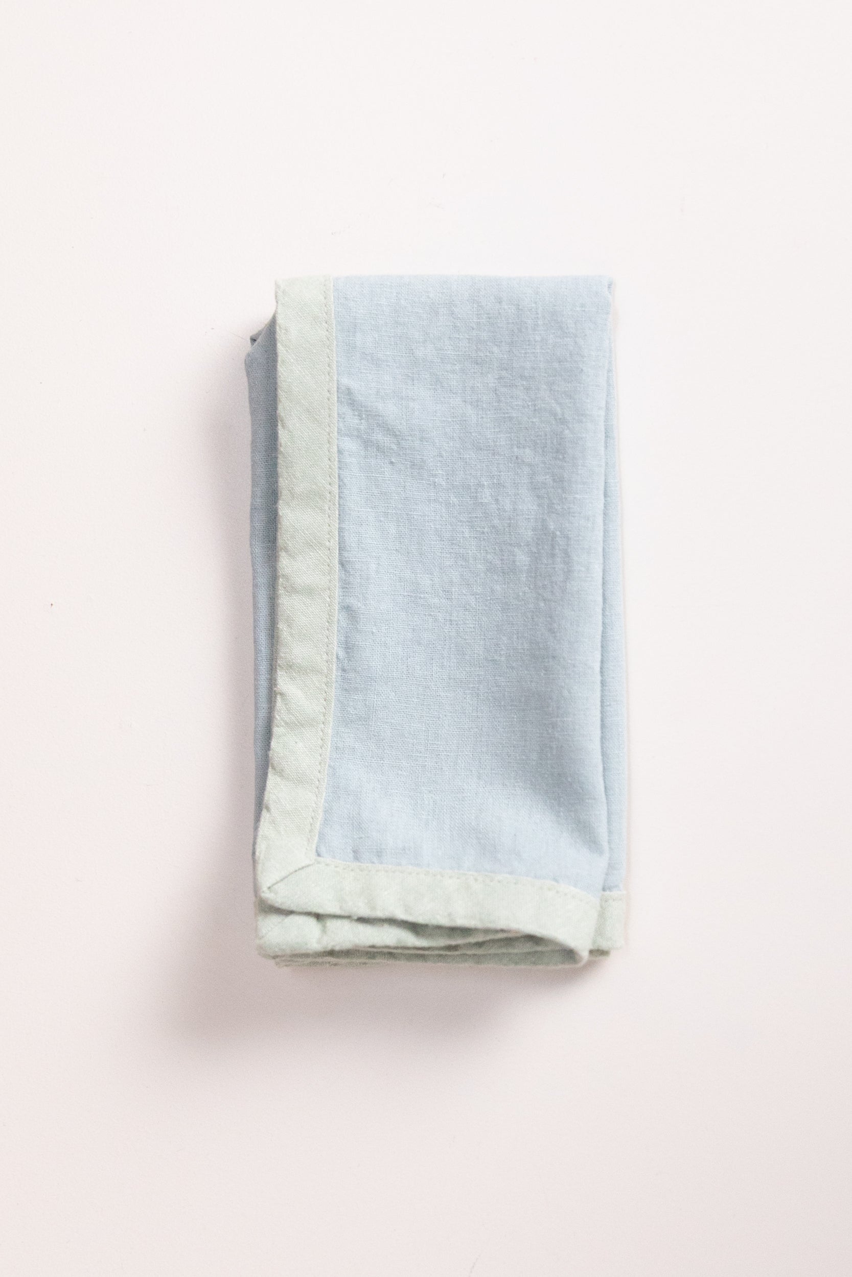 EDGED NAPKINS IN MIST LINEN - SET OF FOUR