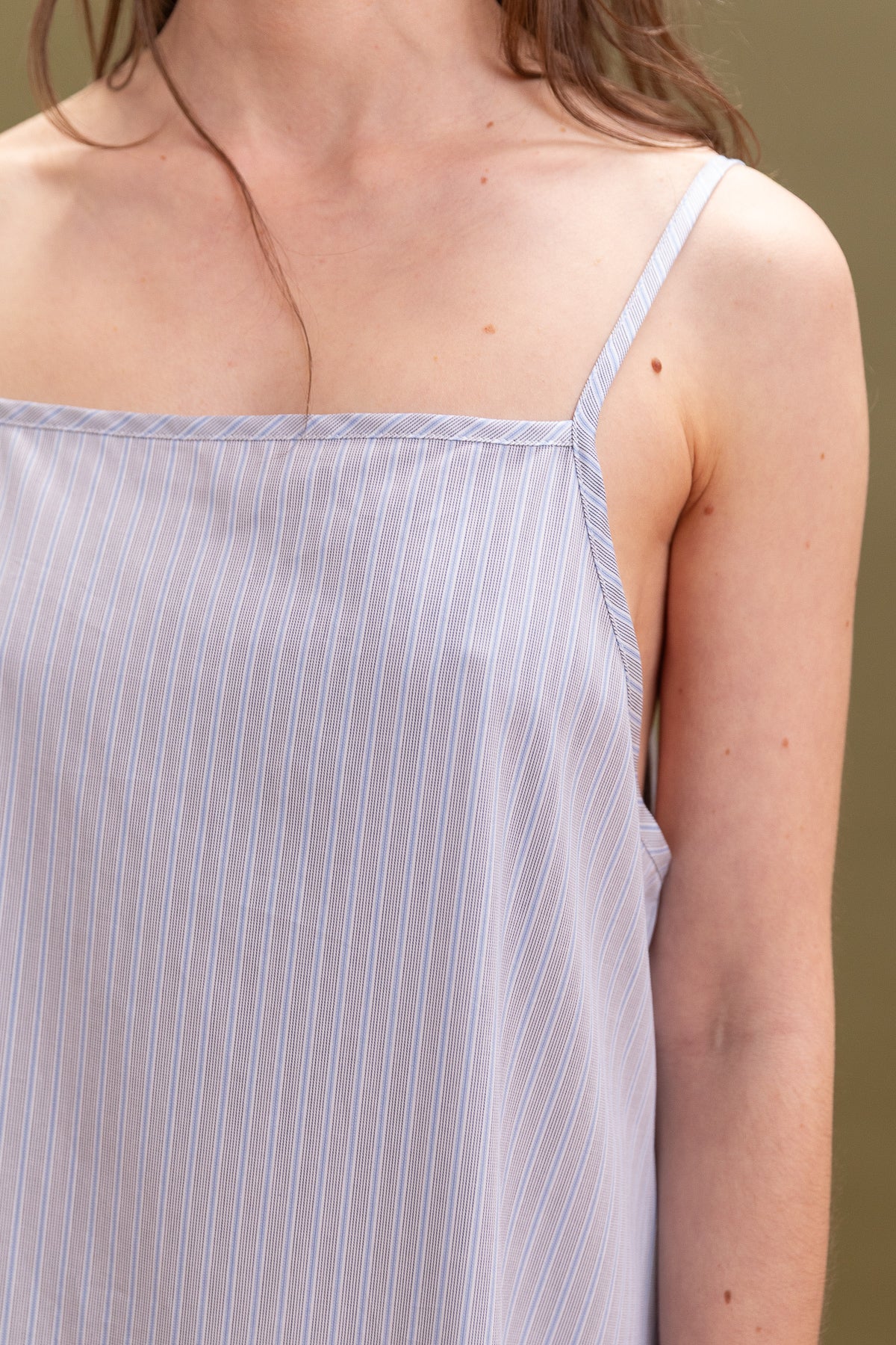 DENNIS DRESS IN BLUE MULTI STRIPE