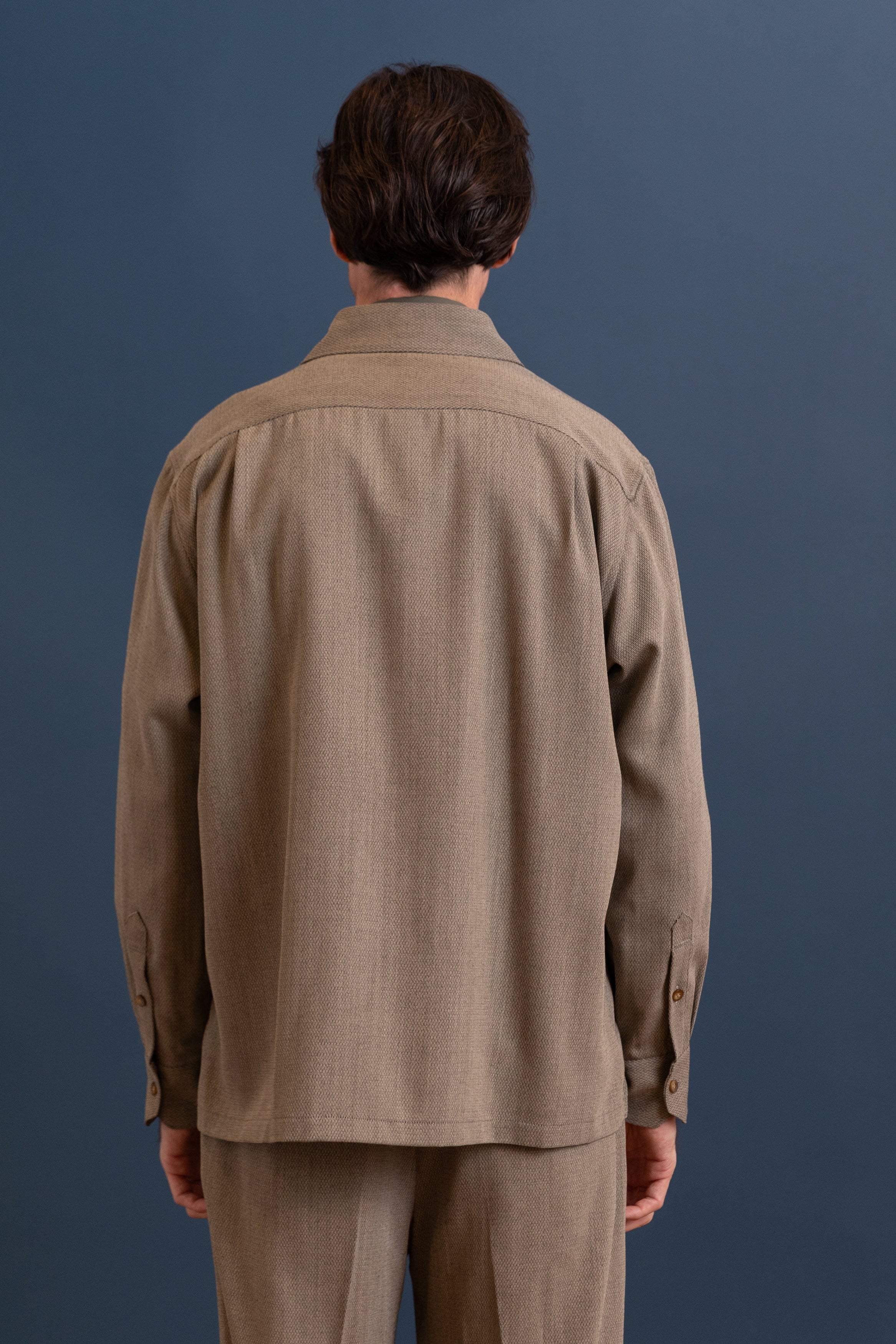 BOXY SHIRT IN GREY WOOL