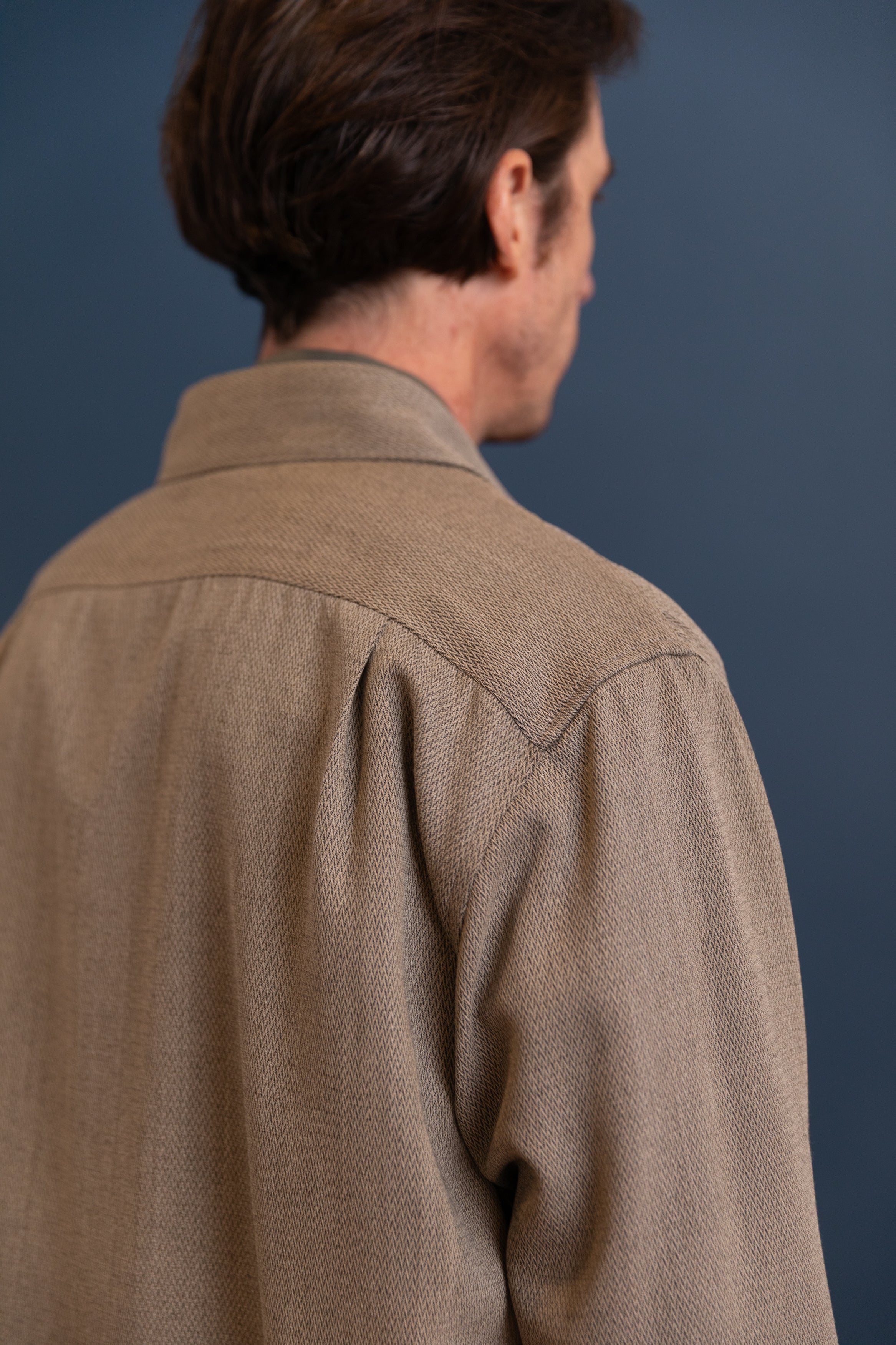 BOXY SHIRT IN GREY WOOL