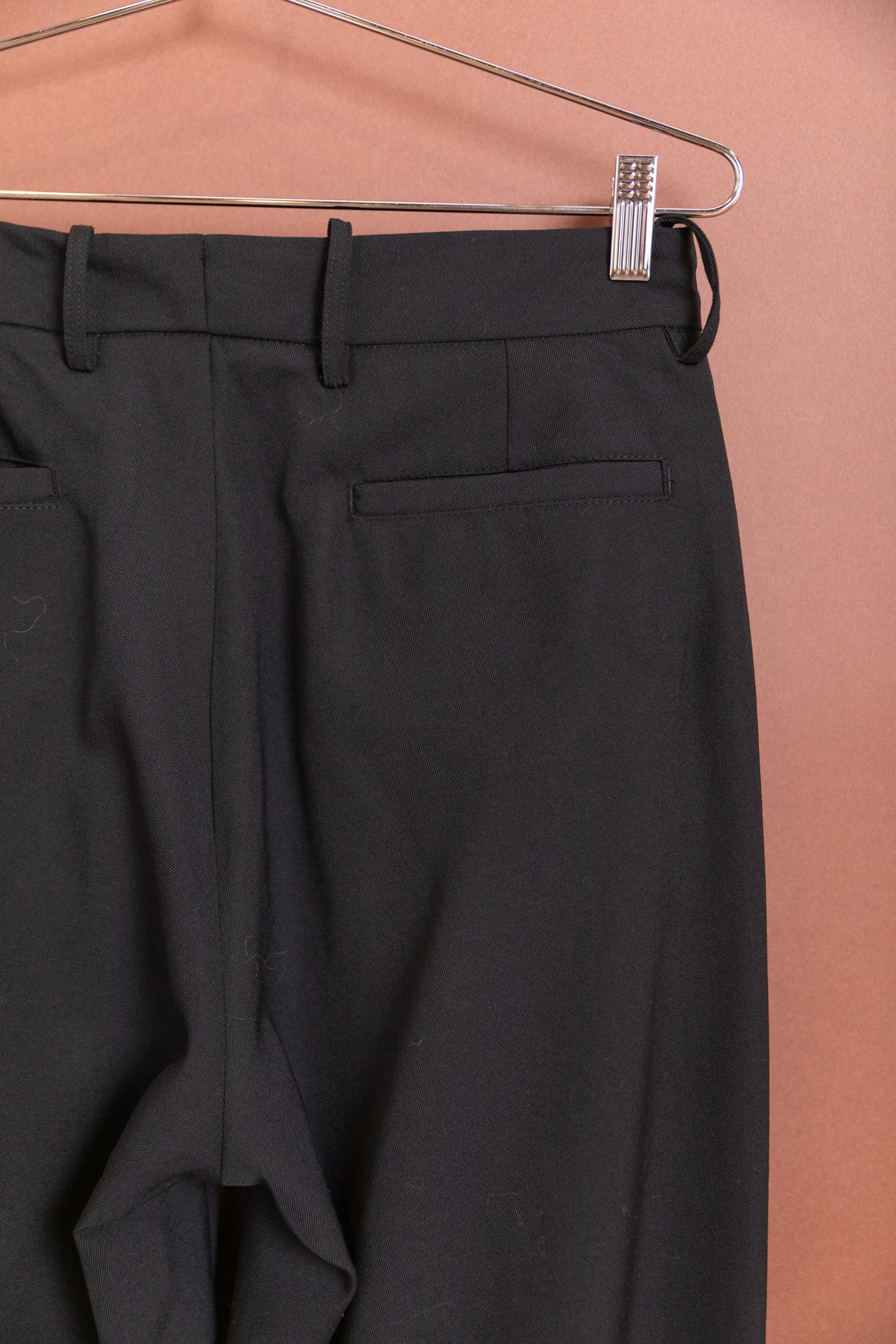 MERCADO TROUSER IN BLACK WOOL GABARDINE