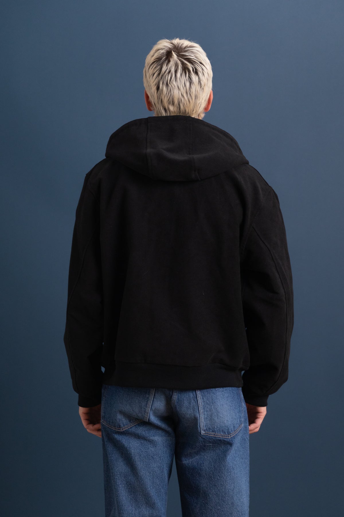 PARKA IN HEAVY BLACK COTTON MOLESKIN