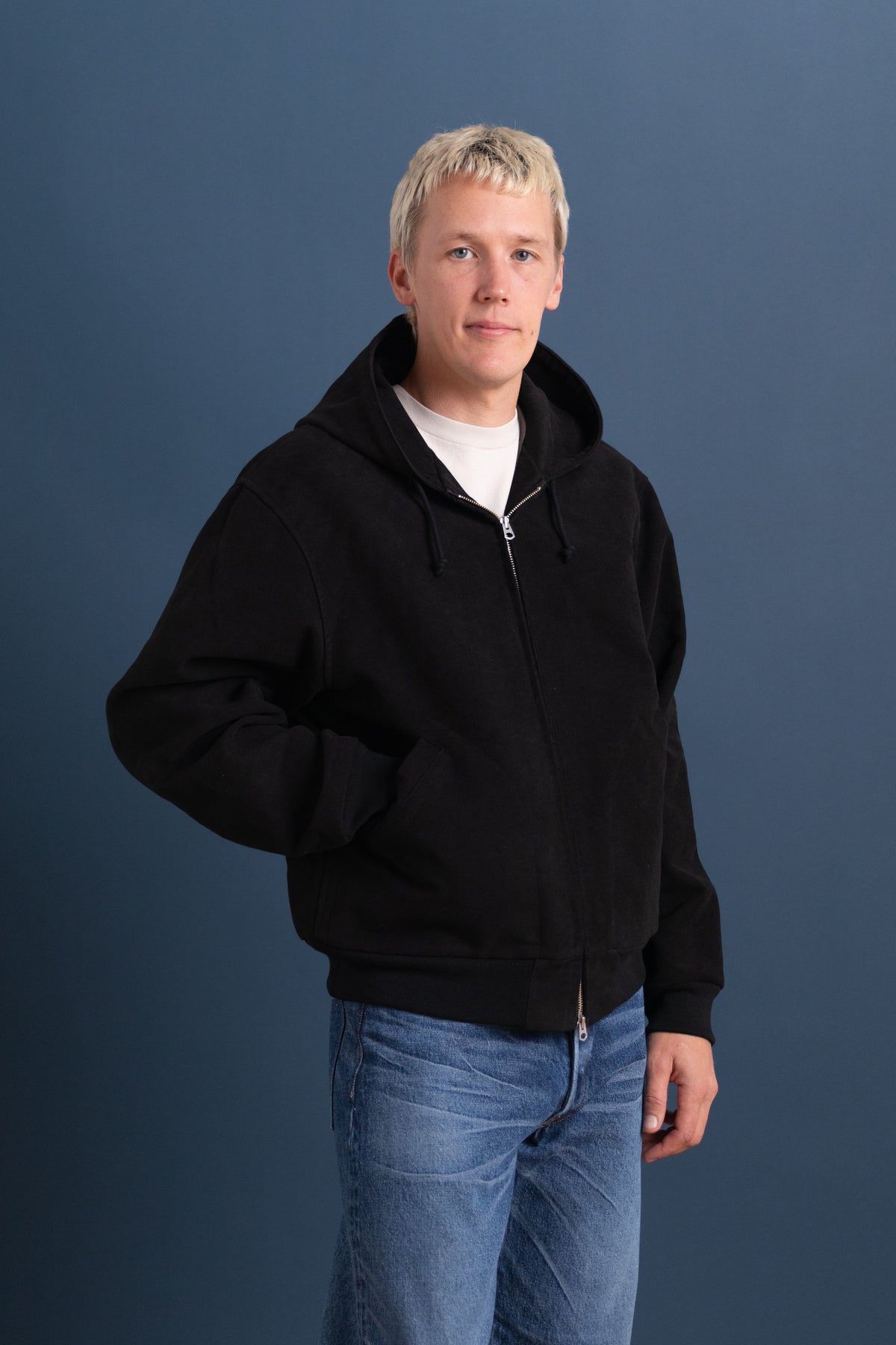 PARKA IN HEAVY BLACK COTTON MOLESKIN