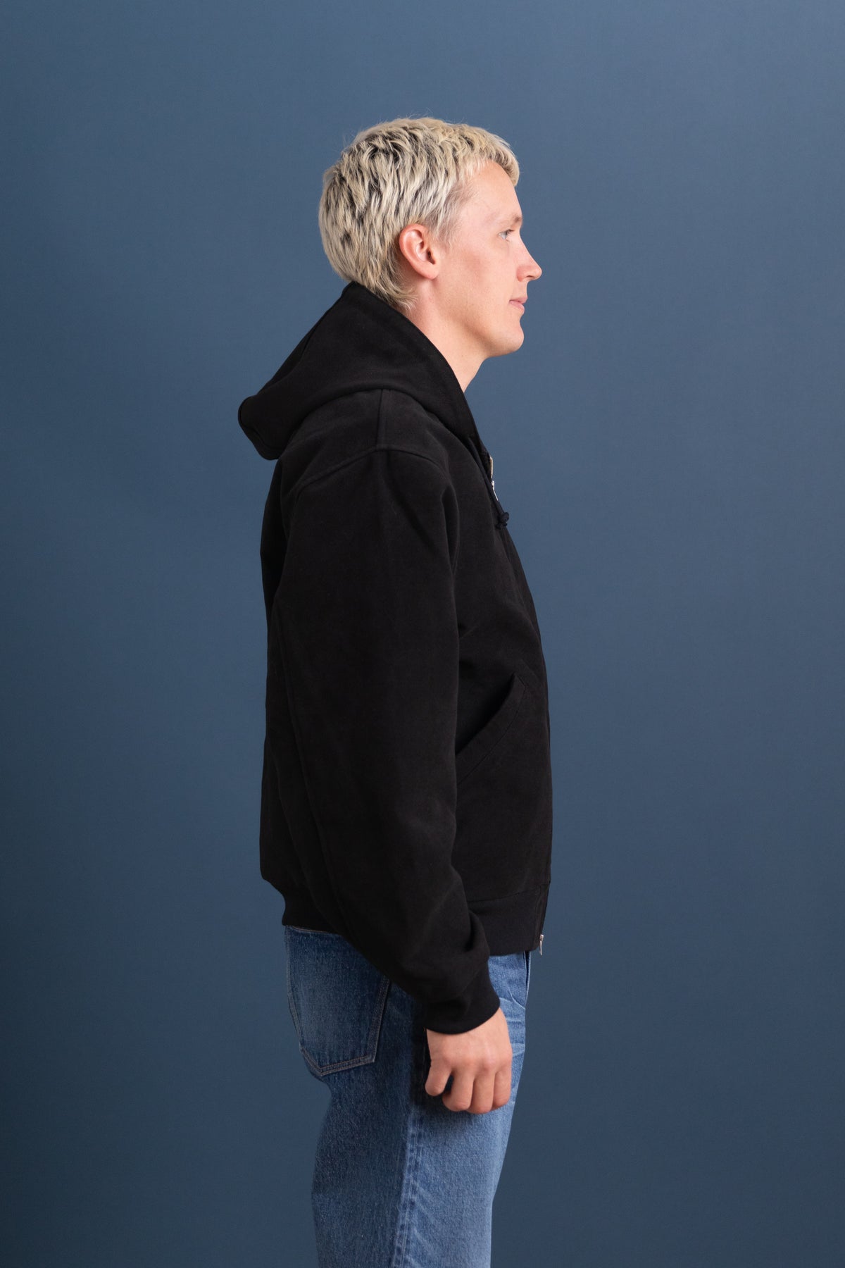 PARKA IN HEAVY BLACK COTTON MOLESKIN
