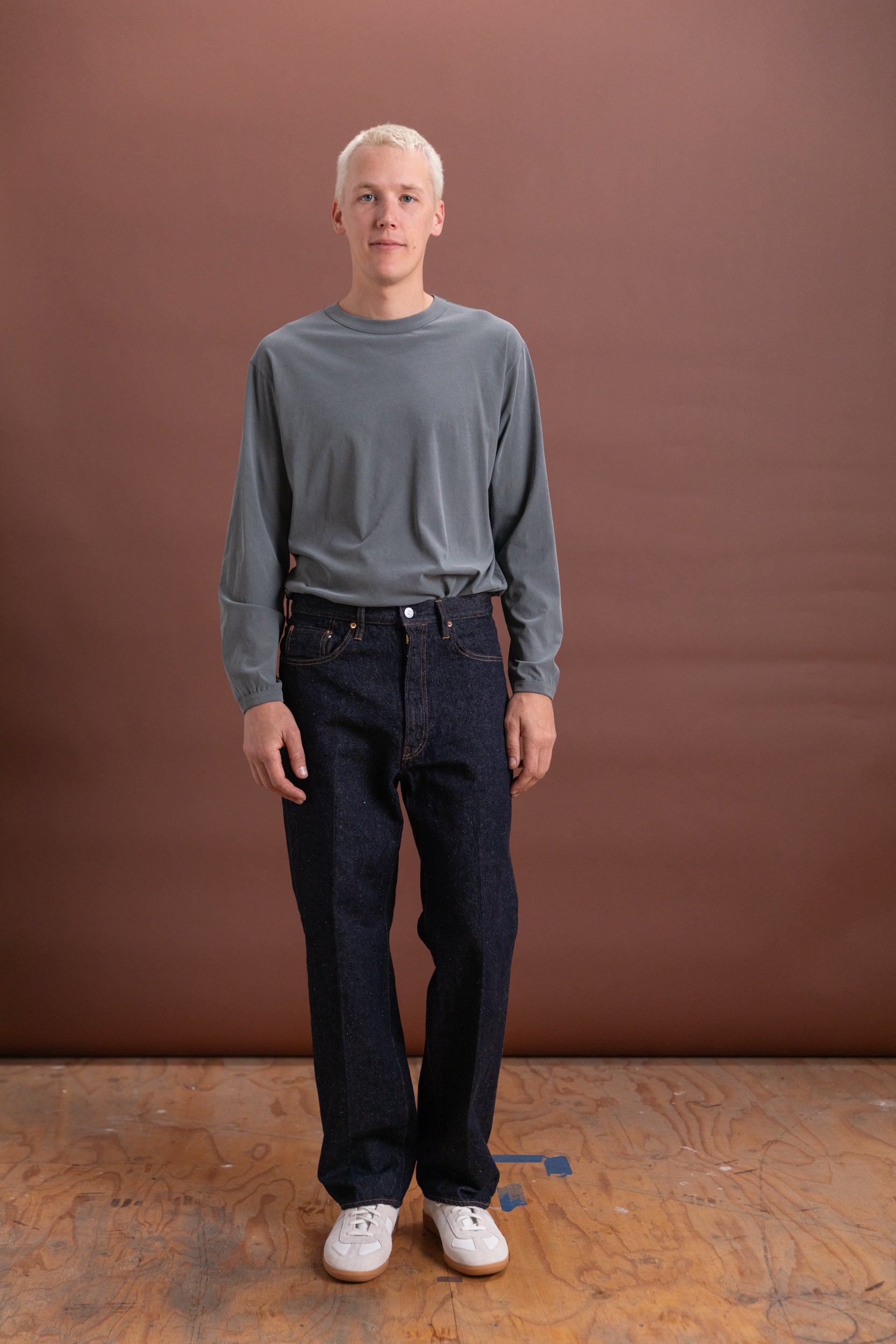 SKATE SHOECUT DENIM SLACKS IN INDIGO ONE WASH