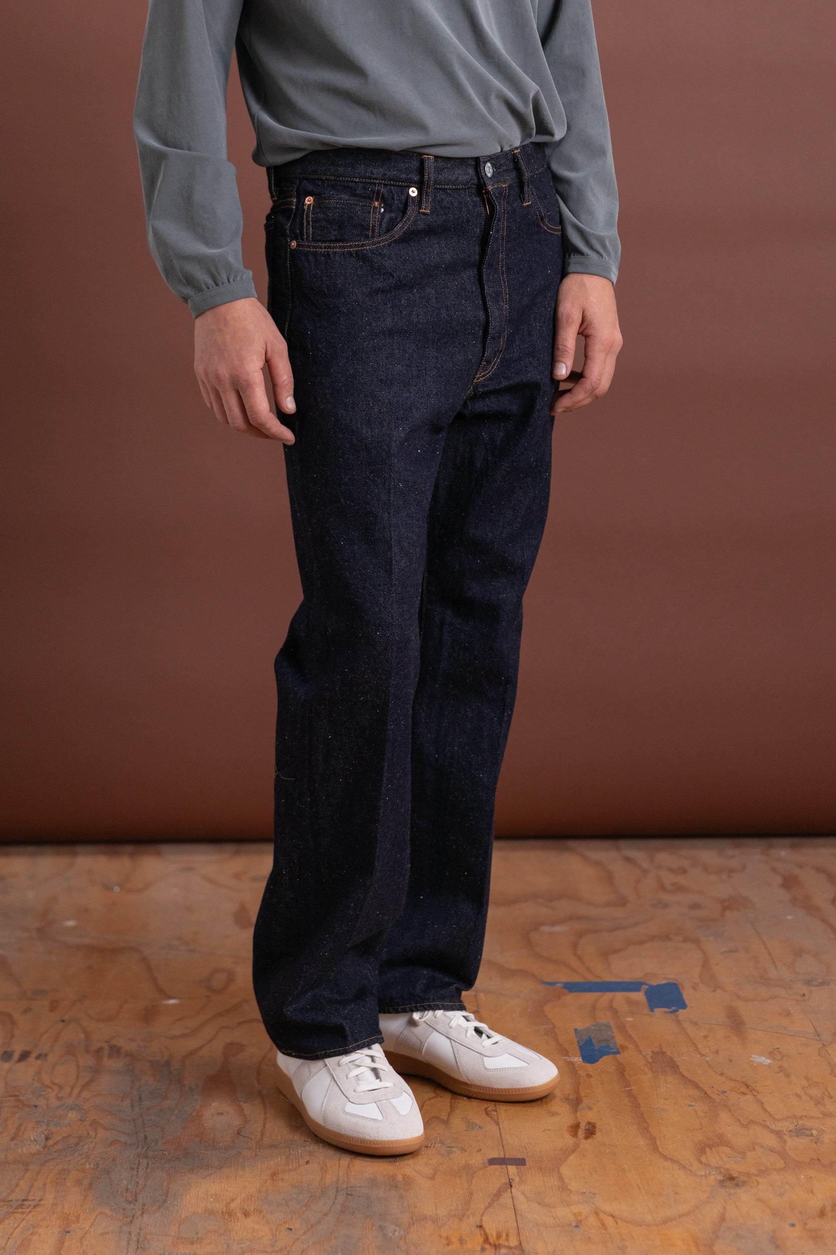 SKATE SHOECUT DENIM SLACKS IN INDIGO ONE WASH