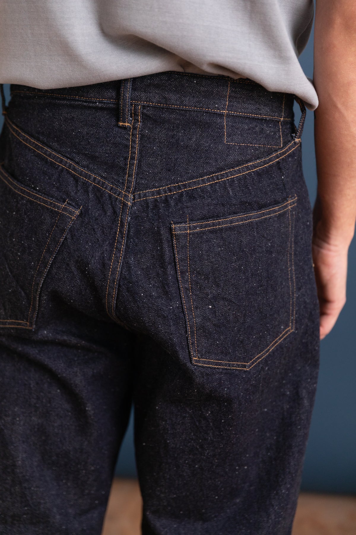 5 POCKET STRAIGHT DENIM PANTS IN INDIGO ONE WASH