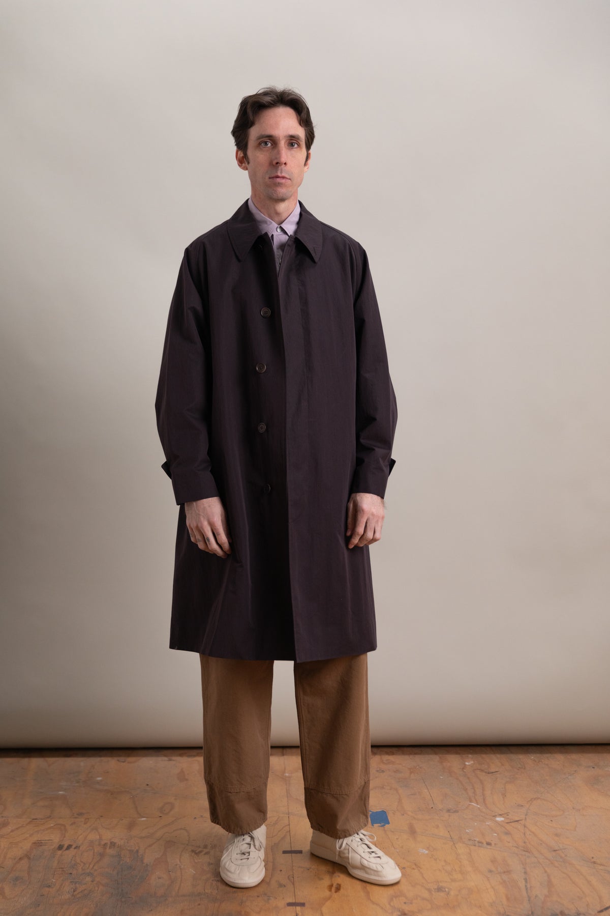 WALKER COAT IN ESPRESSO COTTON NYLON WATER REPELLENT TWILL