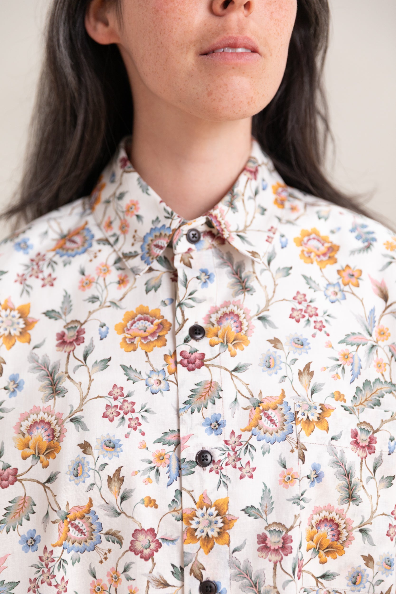 CLASSIC OVERSIZED SHORT SLEEVE SHIRT IN LIBERY OF LONDON LINEN/COTTON