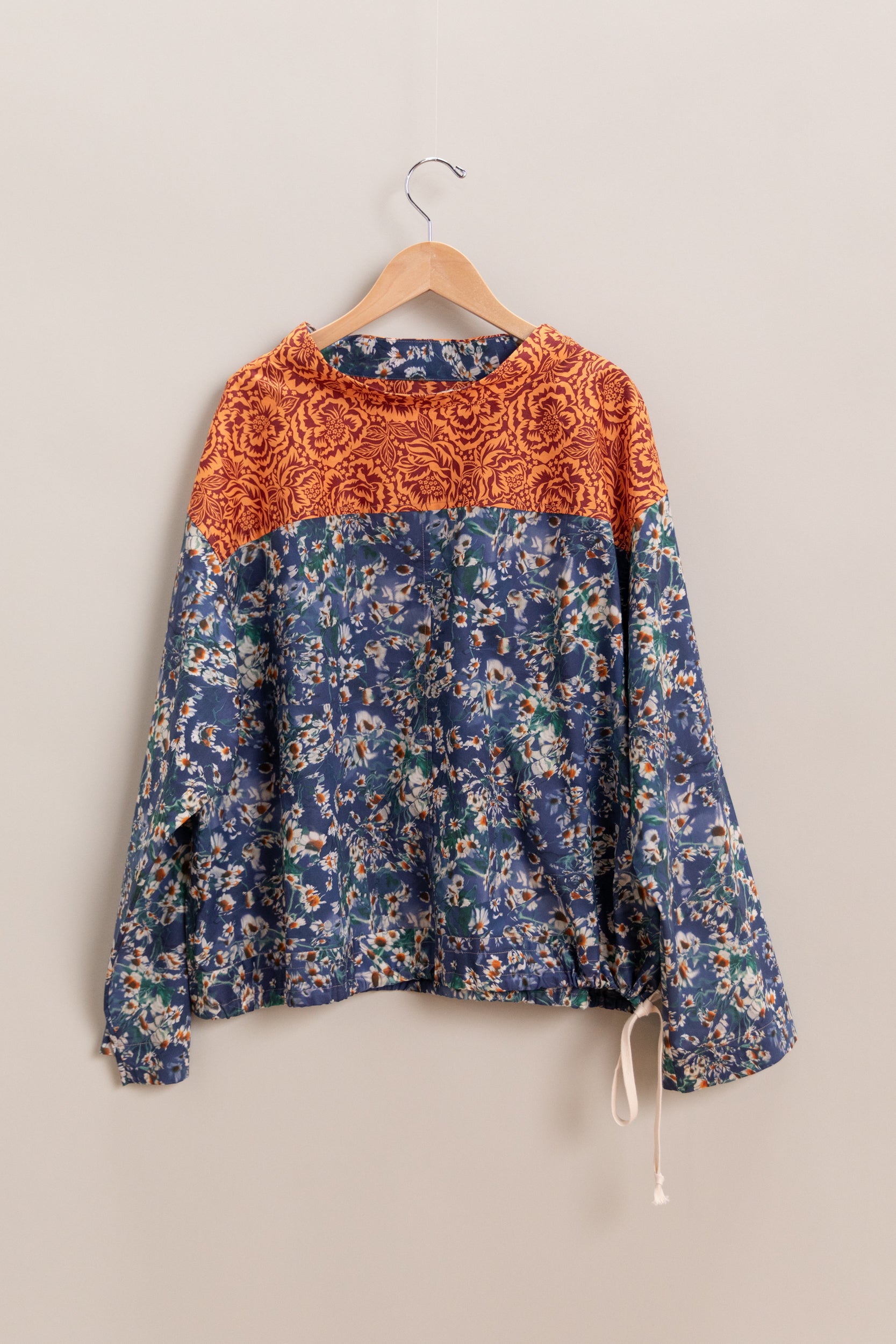 LONG SLEEVE SMOCK TOP WITH A DRAWSTRING IN LIBERTY OF LONDON TANA LAWN