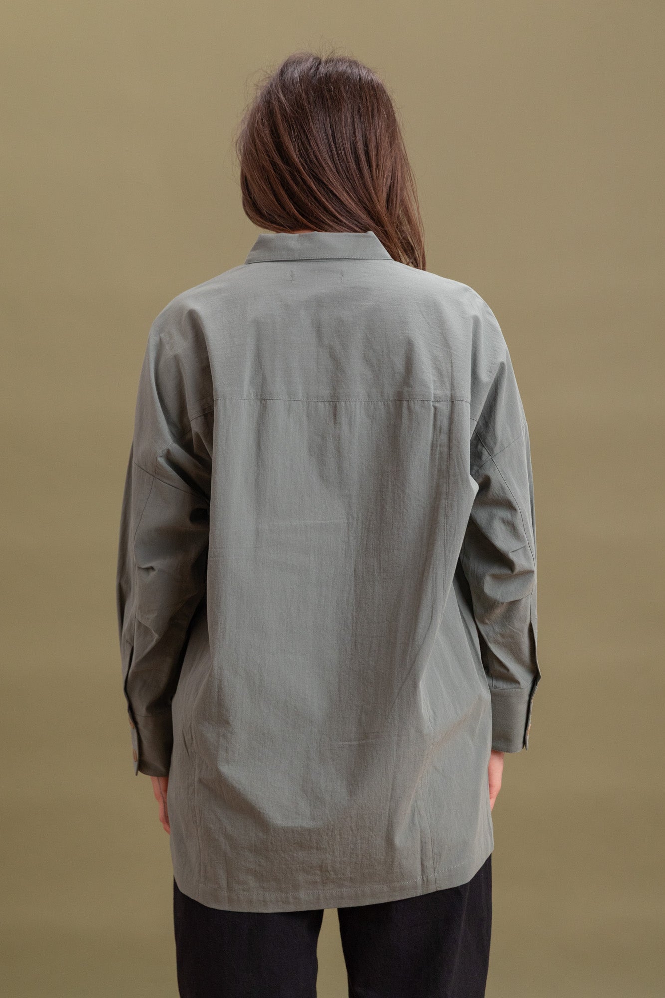 PLEIN LONG SLEEVE SHIRT IN OLIVE