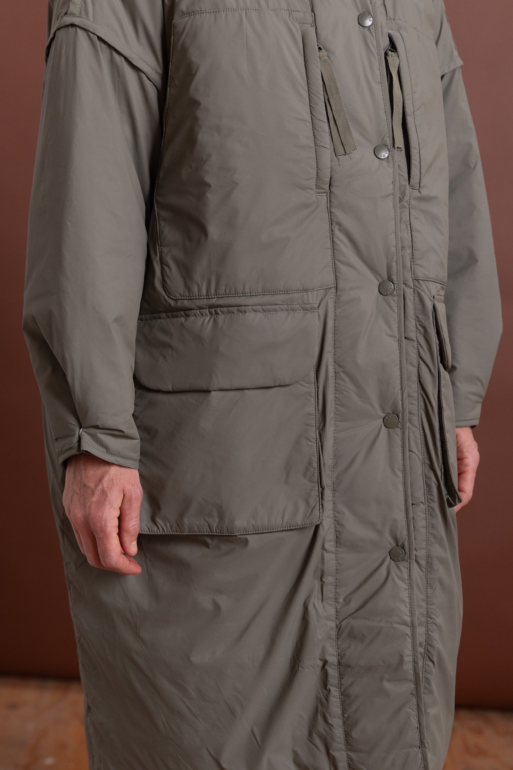 RESTORE COAT IN DUSTY OLIVE