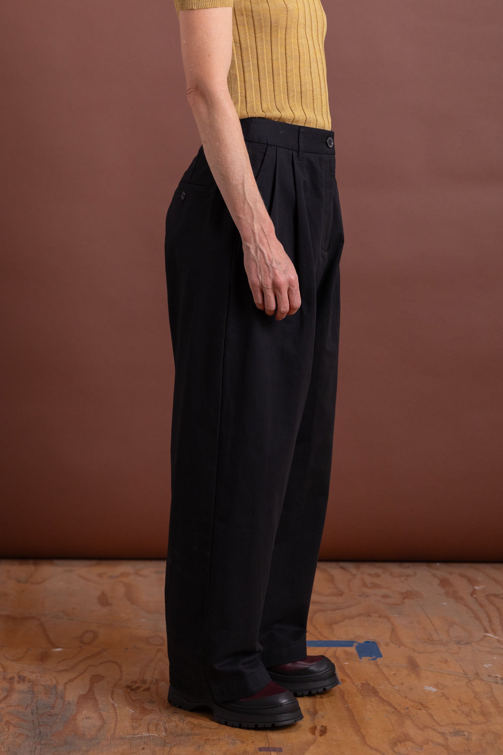 SELENO PLEAT PANT IN BLACK