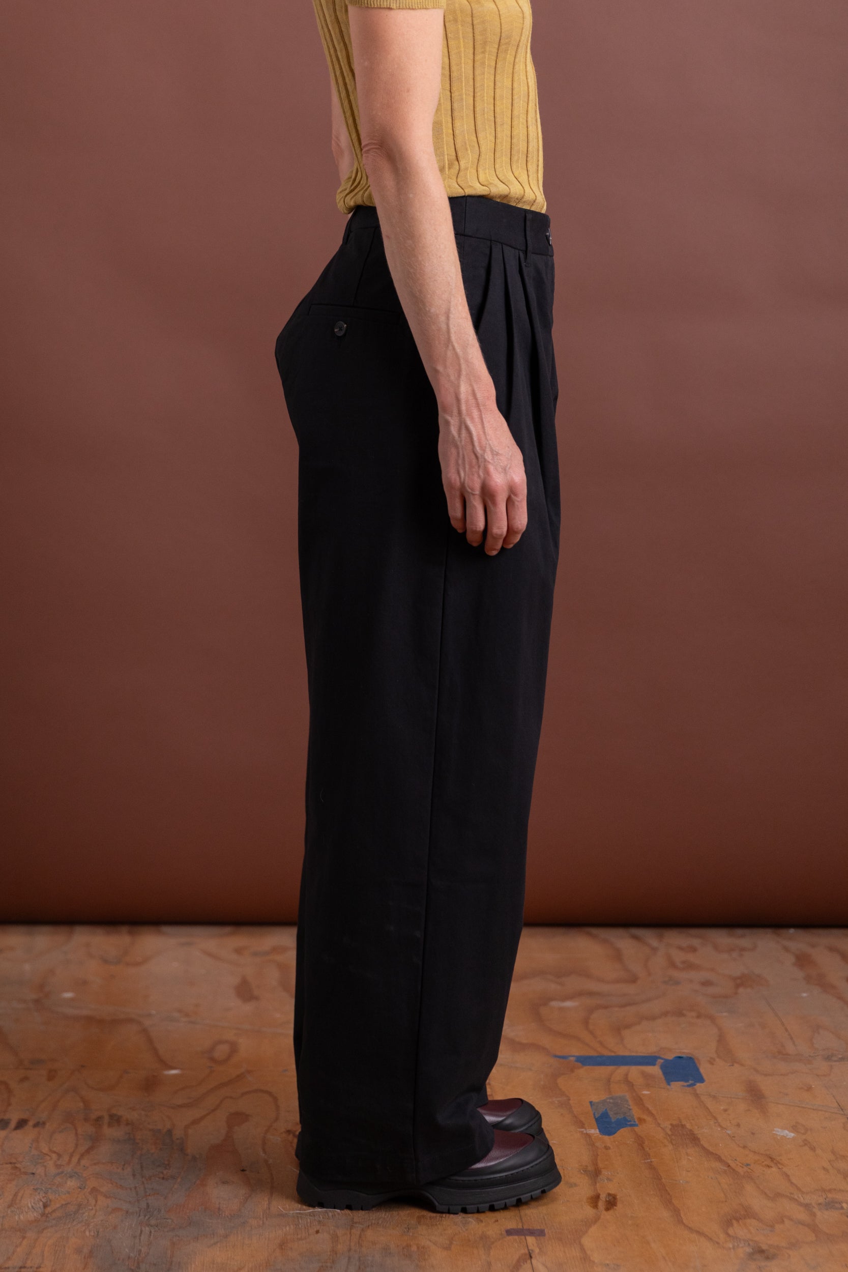 SELENO PLEAT PANT IN BLACK