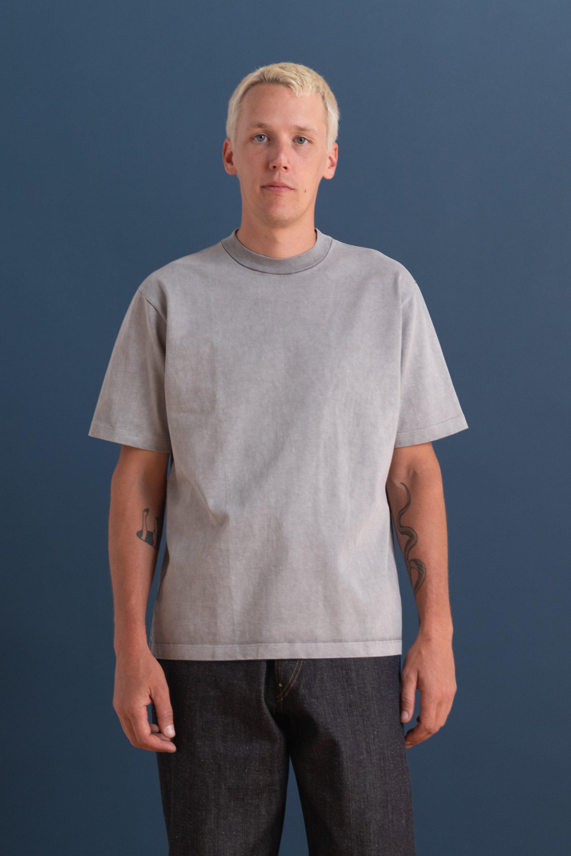SHORT SLEEVE RUGBY TEE IN PIGMENT CHALK