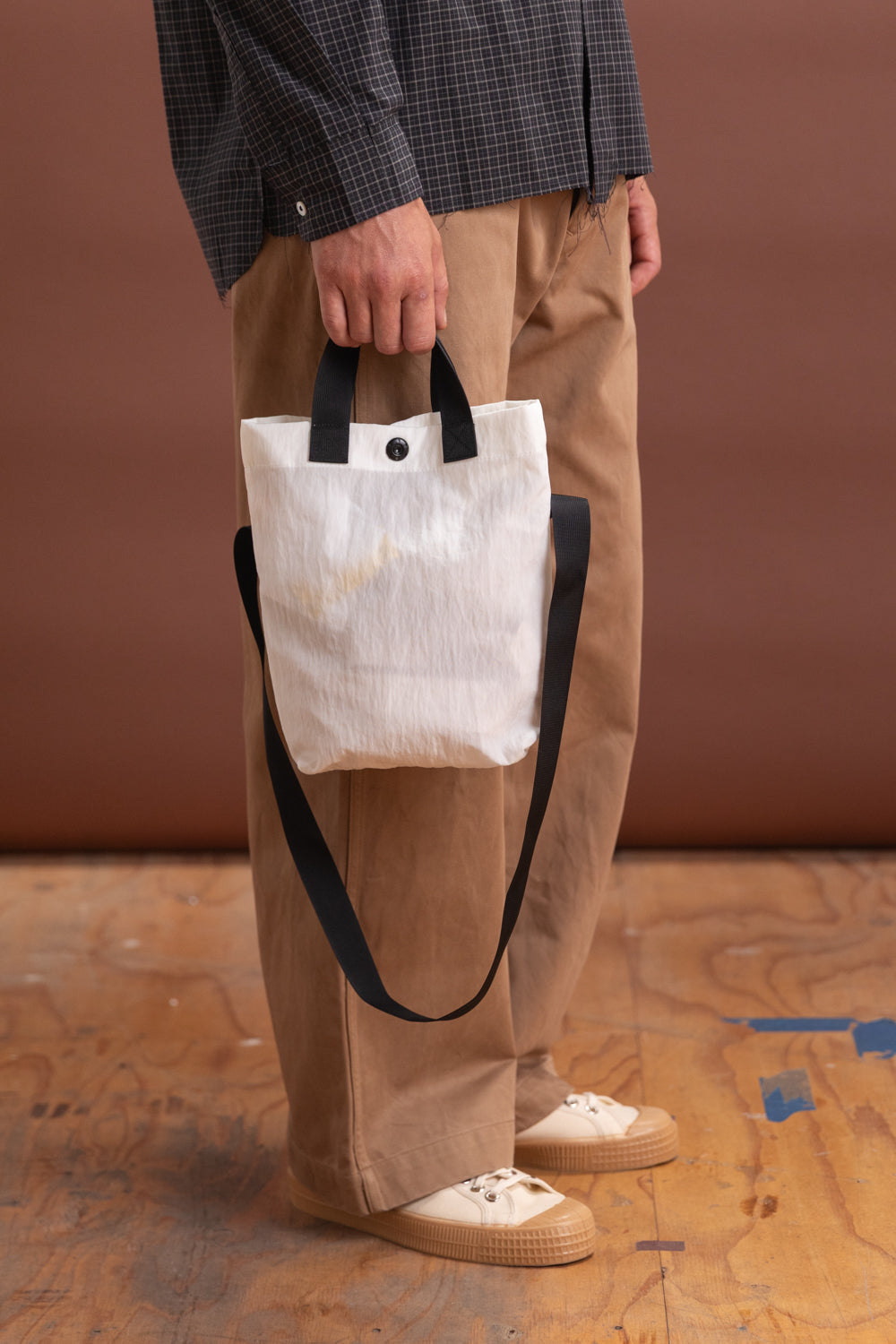 R19 BAG-4 MINI TOTE IN WHITE NYLON
