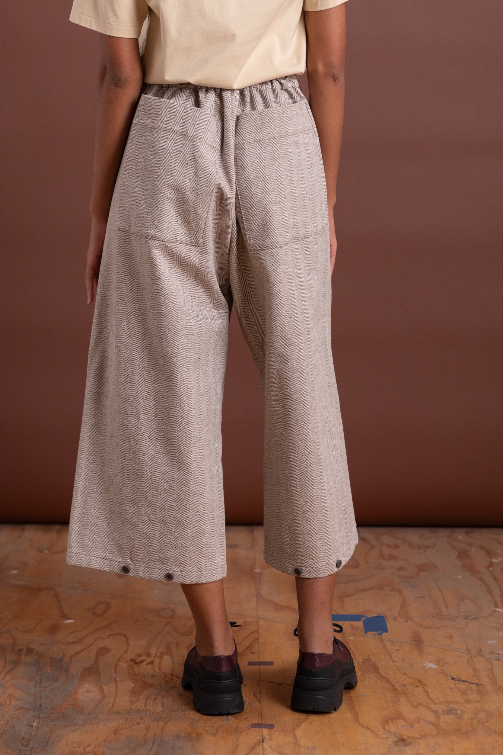 R19 P3 BUCKET PANTS IN GRAVEL HERRINGBONE