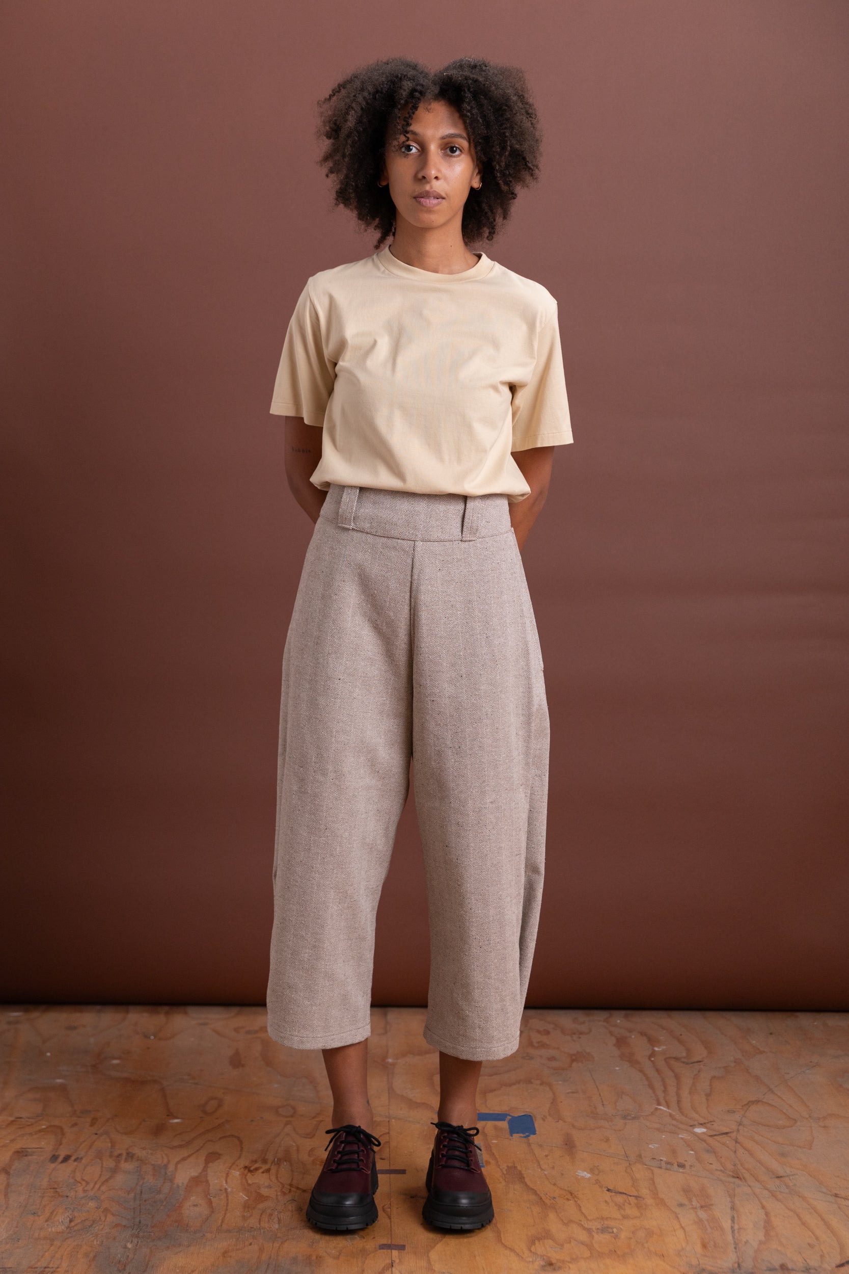 R19 P3 BUCKET PANTS IN GRAVEL HERRINGBONE