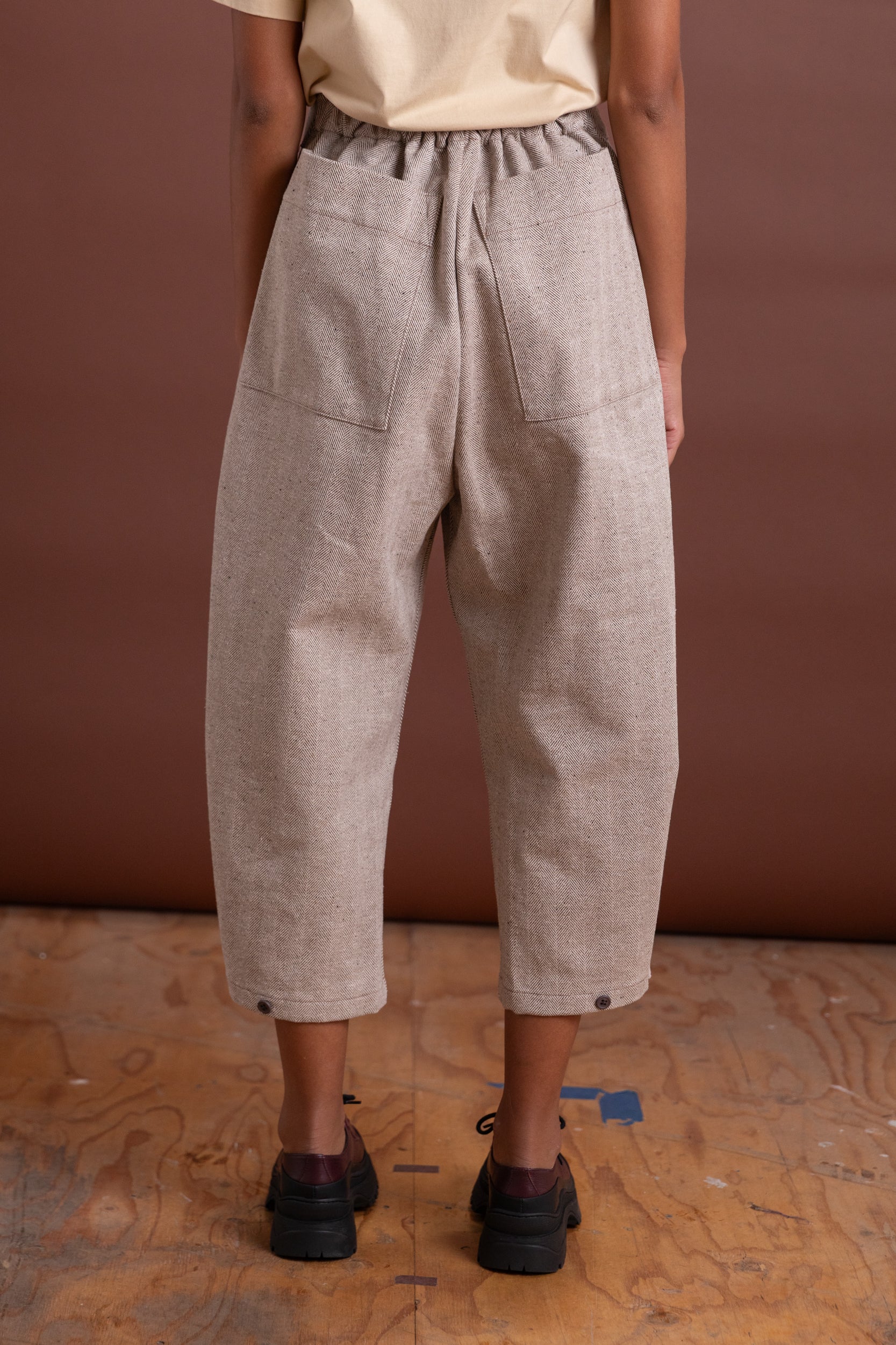 R19 P3 BUCKET PANTS IN GRAVEL HERRINGBONE