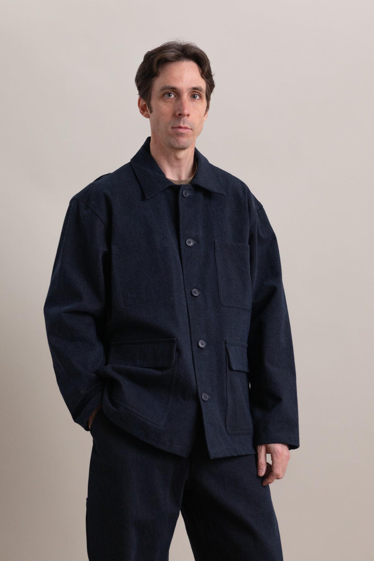 R20J2 JEBOK WORK JACKET IN BLUE SUMI INK DENIM