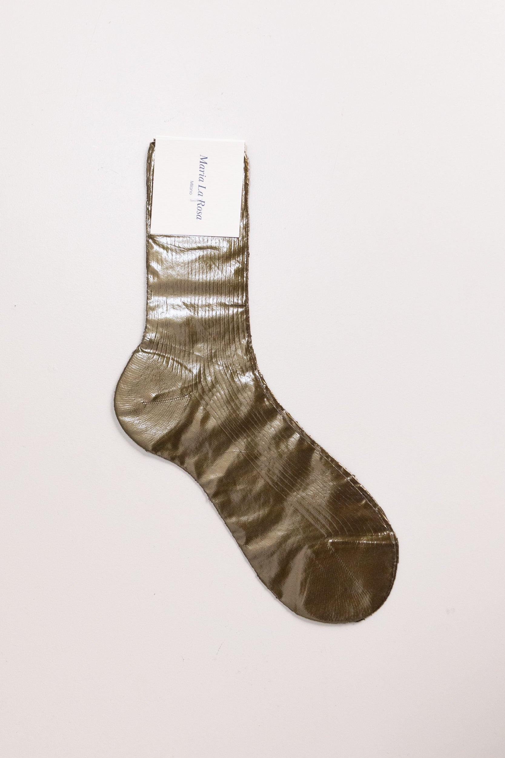 ONE RIBBED LAMINATE SOCKS IN BOSCO