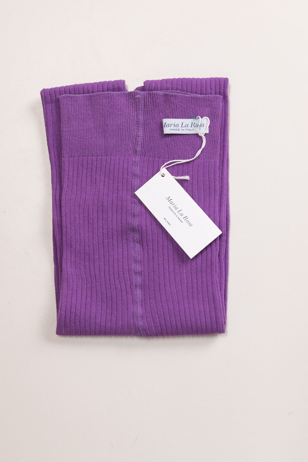 COTTON RIBBED TIGHTS IN VIOLET