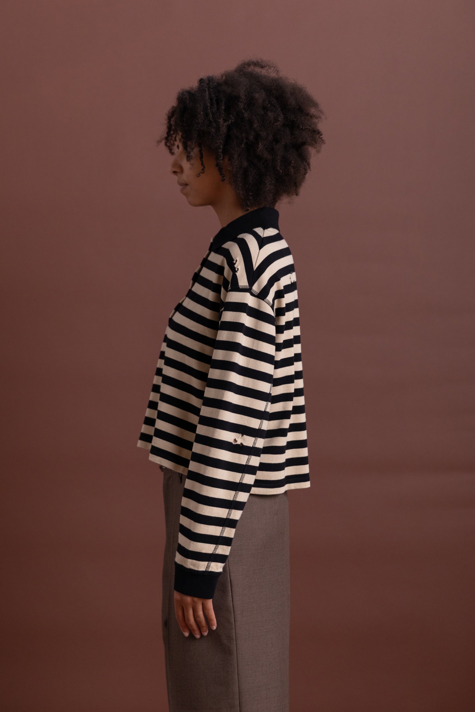 CROPPED FRACTURED POLO