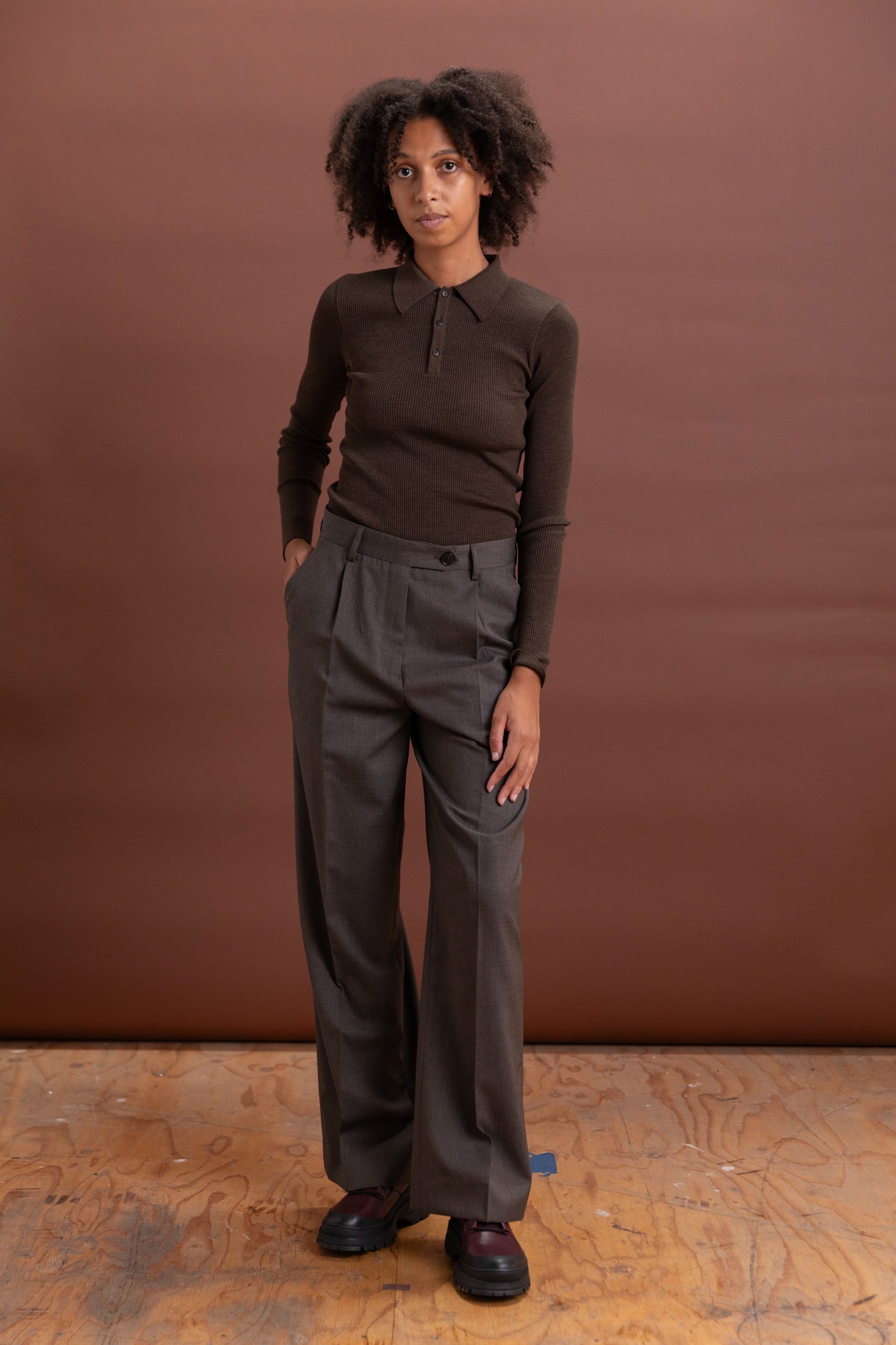 PRIMARY TROUSERS IN TAUPE WOOL