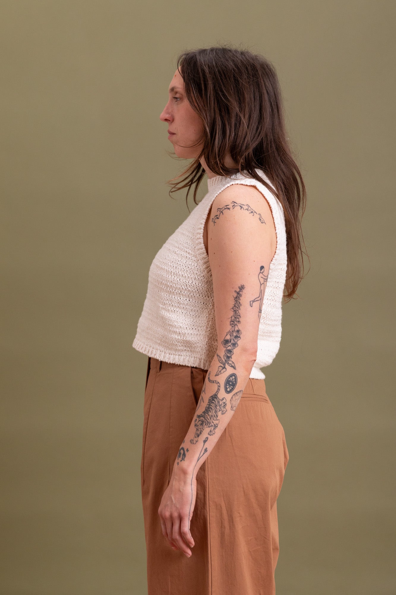 RIBBON TANK IN CREAM