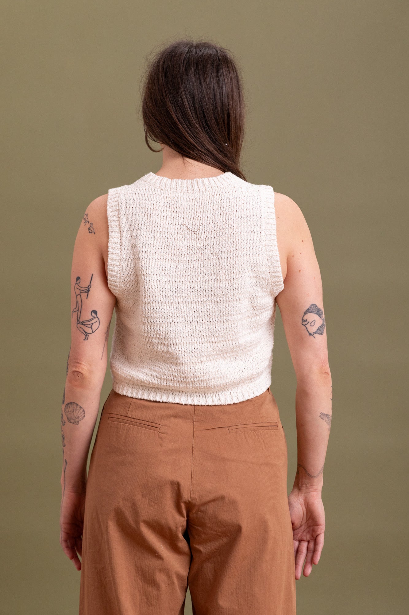 RIBBON TANK IN CREAM