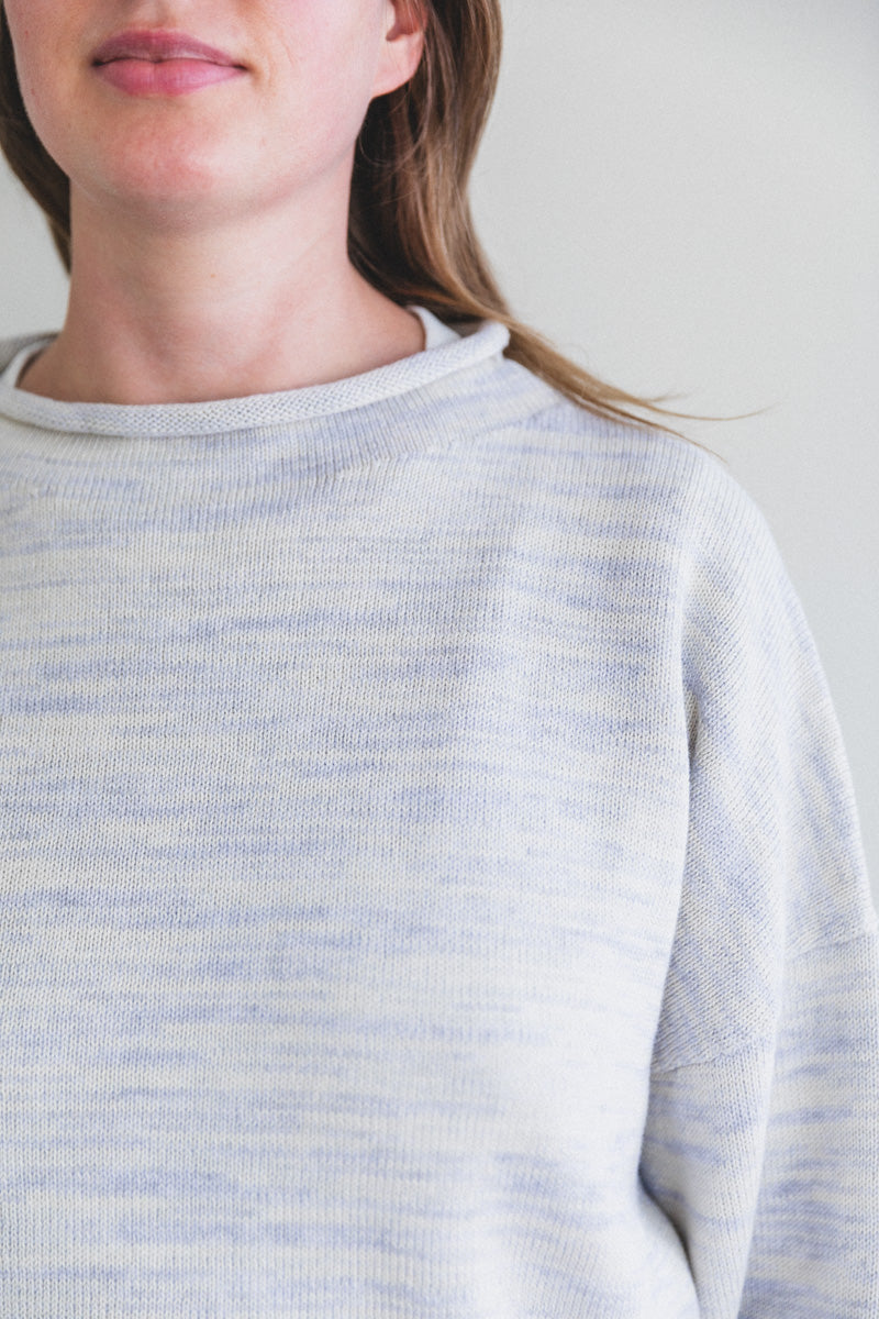 ROLLNECK SWEATER IN HEATHER GRAY COTTON