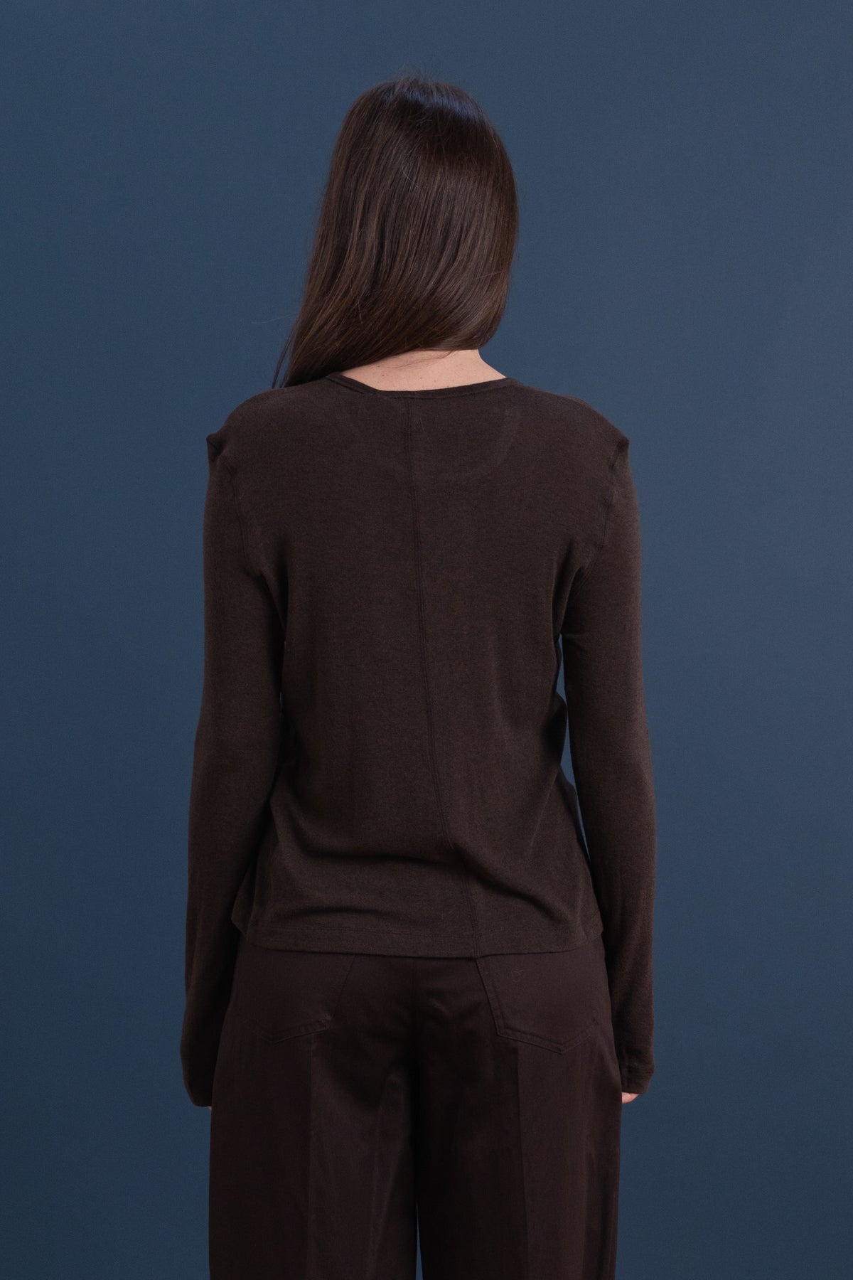 WOOL TENCEL CREWNECK TOP