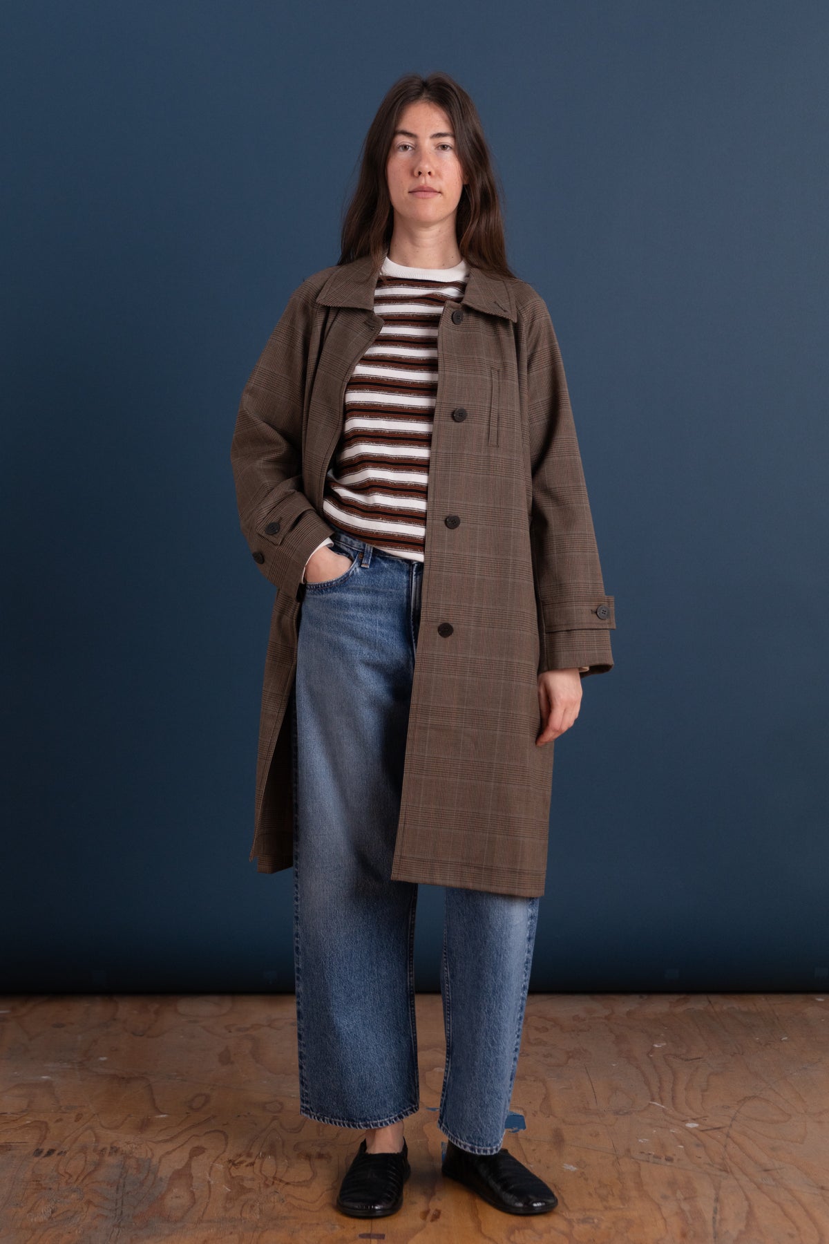 PLAID TRENCH COAT