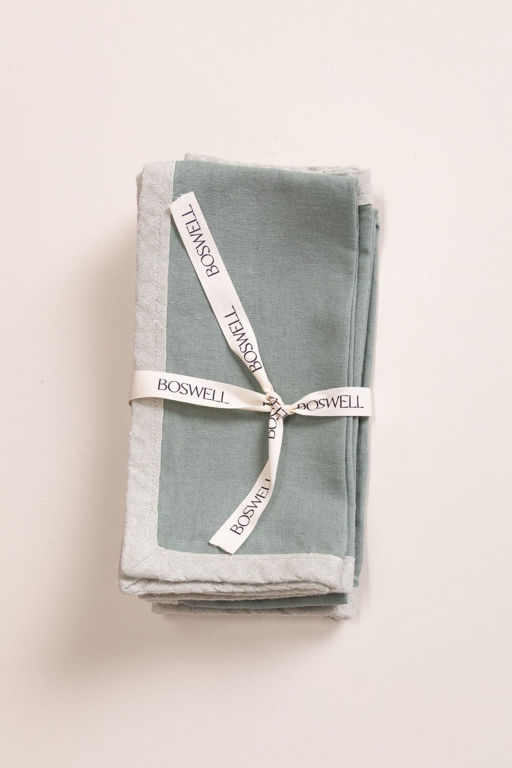 EDGED NAPKINS IN EUCALYPTUS LINEN - SET OF TWO