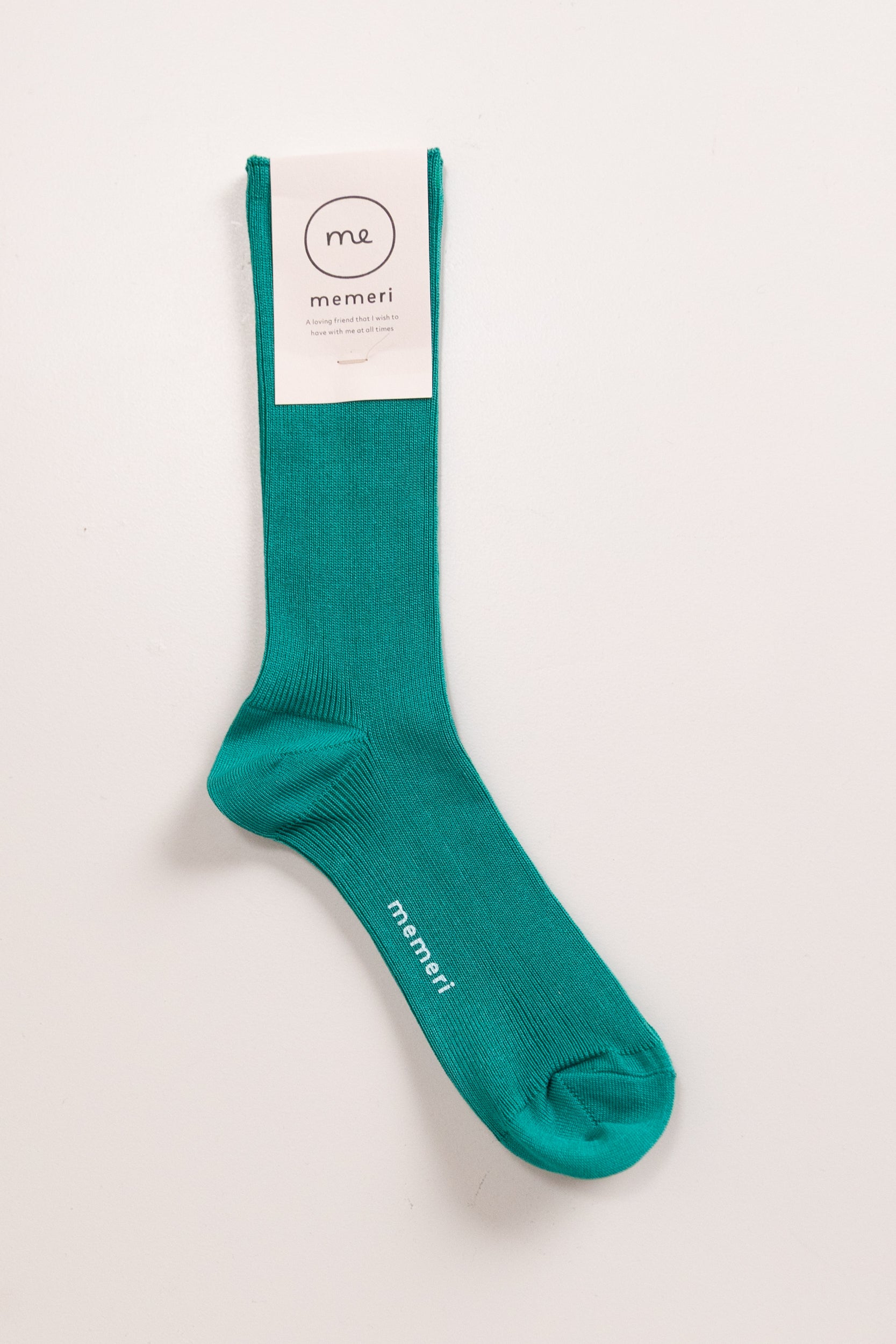 GIZA COTTON RIBBED SOCKS IN FRESH GREEN MOUNTAIN
