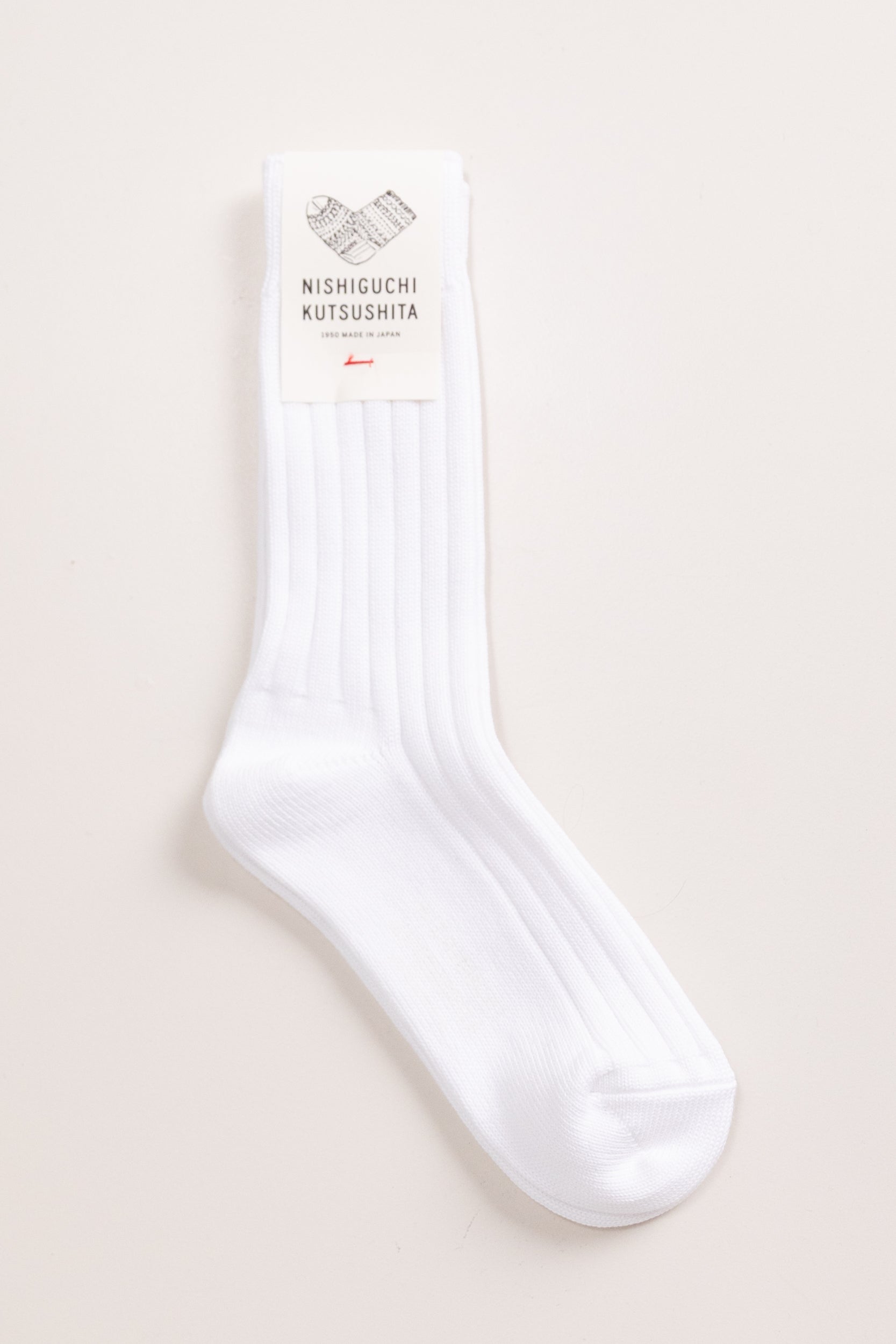 EGYPTIAN COTTON RIBBED SOCKS IN OFF WHITE