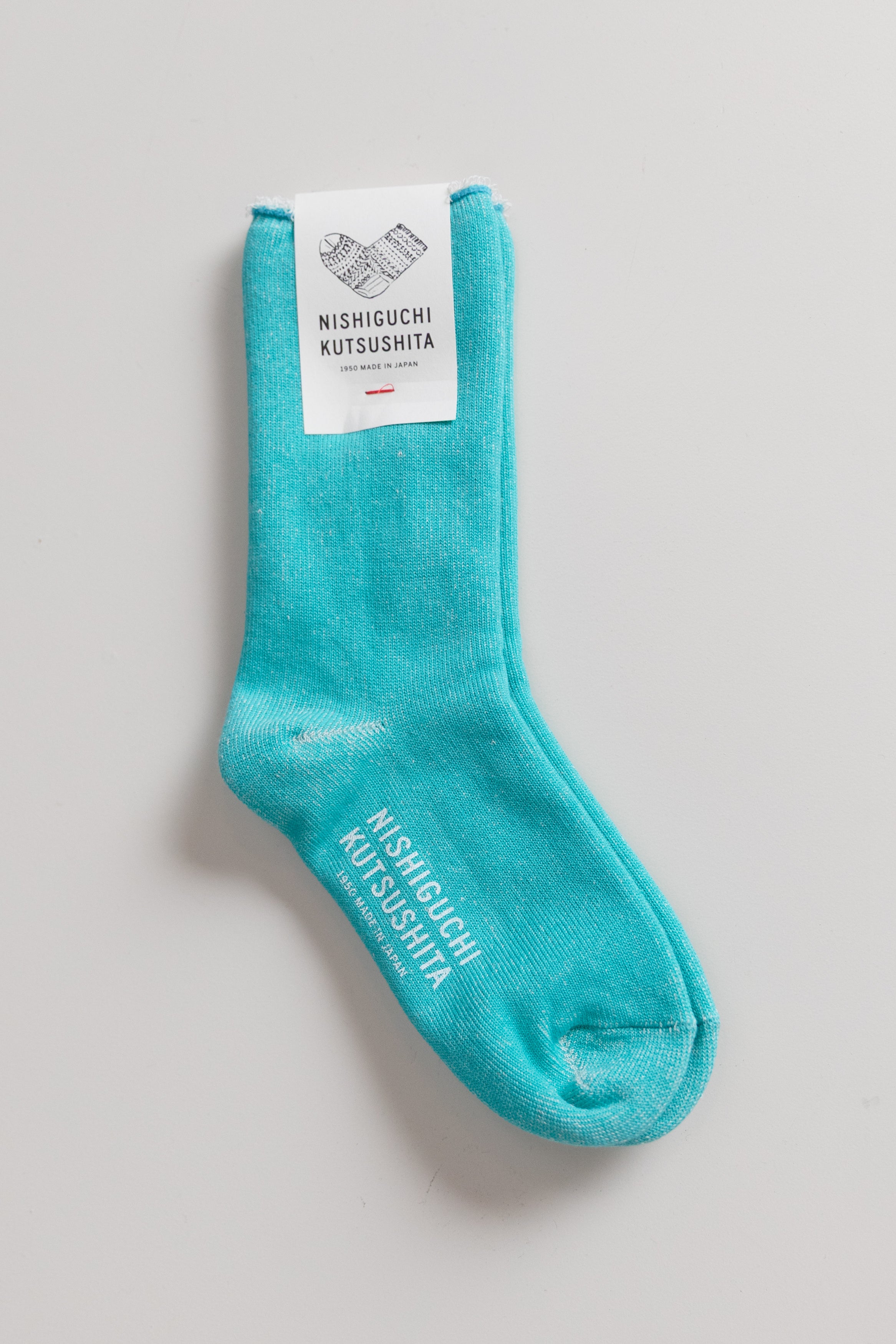 SILK COTTON LOUNGE SOCKS IN TURQUOISE