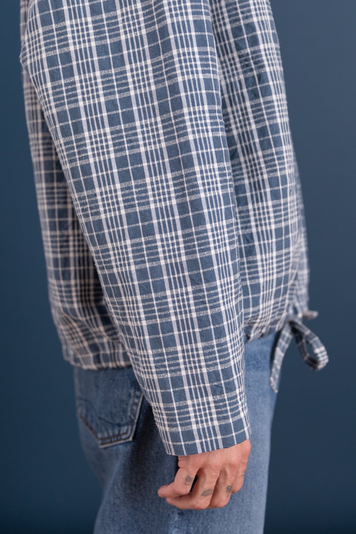 CRANE PULLOVER IN COTTON/SILK PLAID