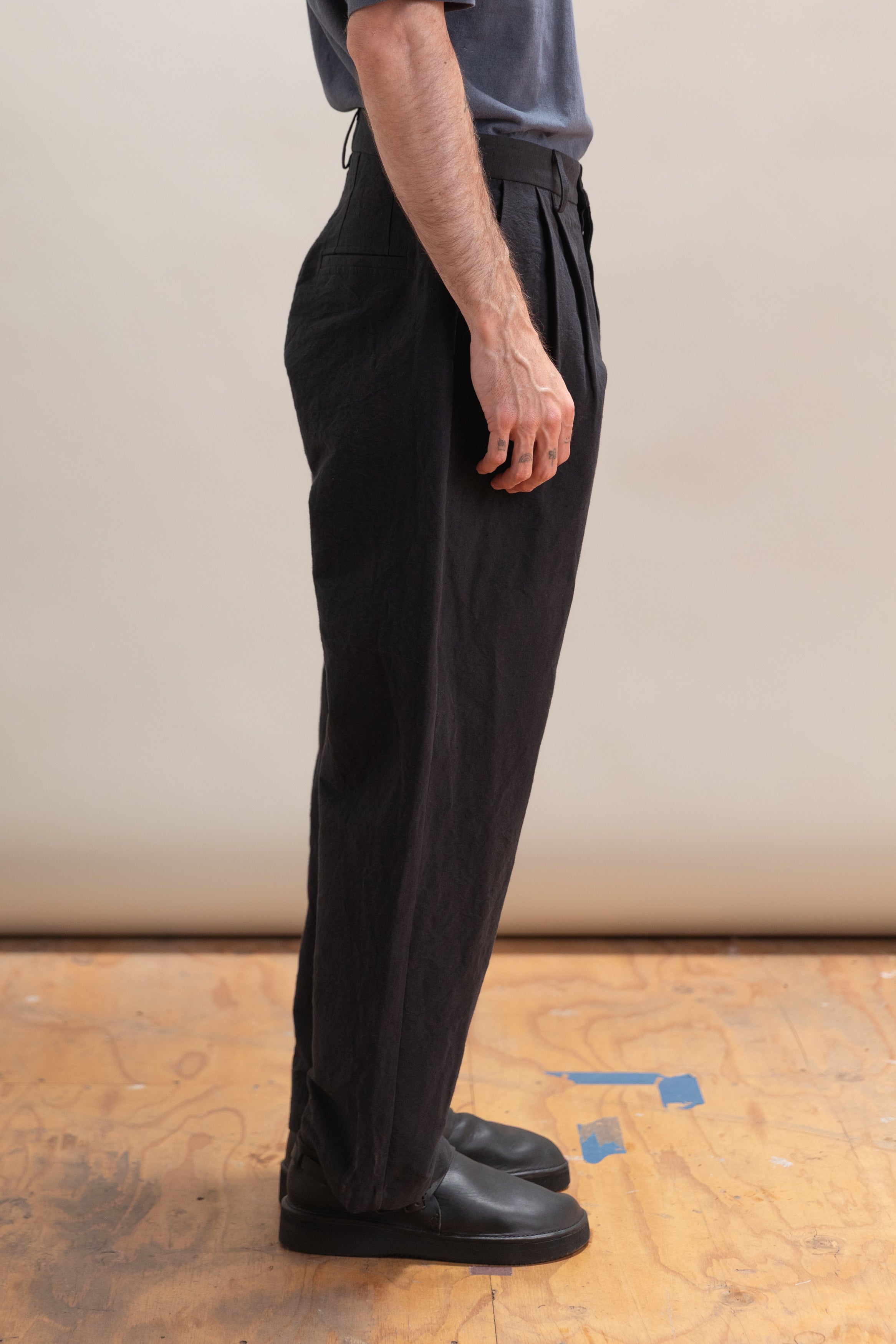 DRESS PANTS IN LINEN/COTTON BUFF